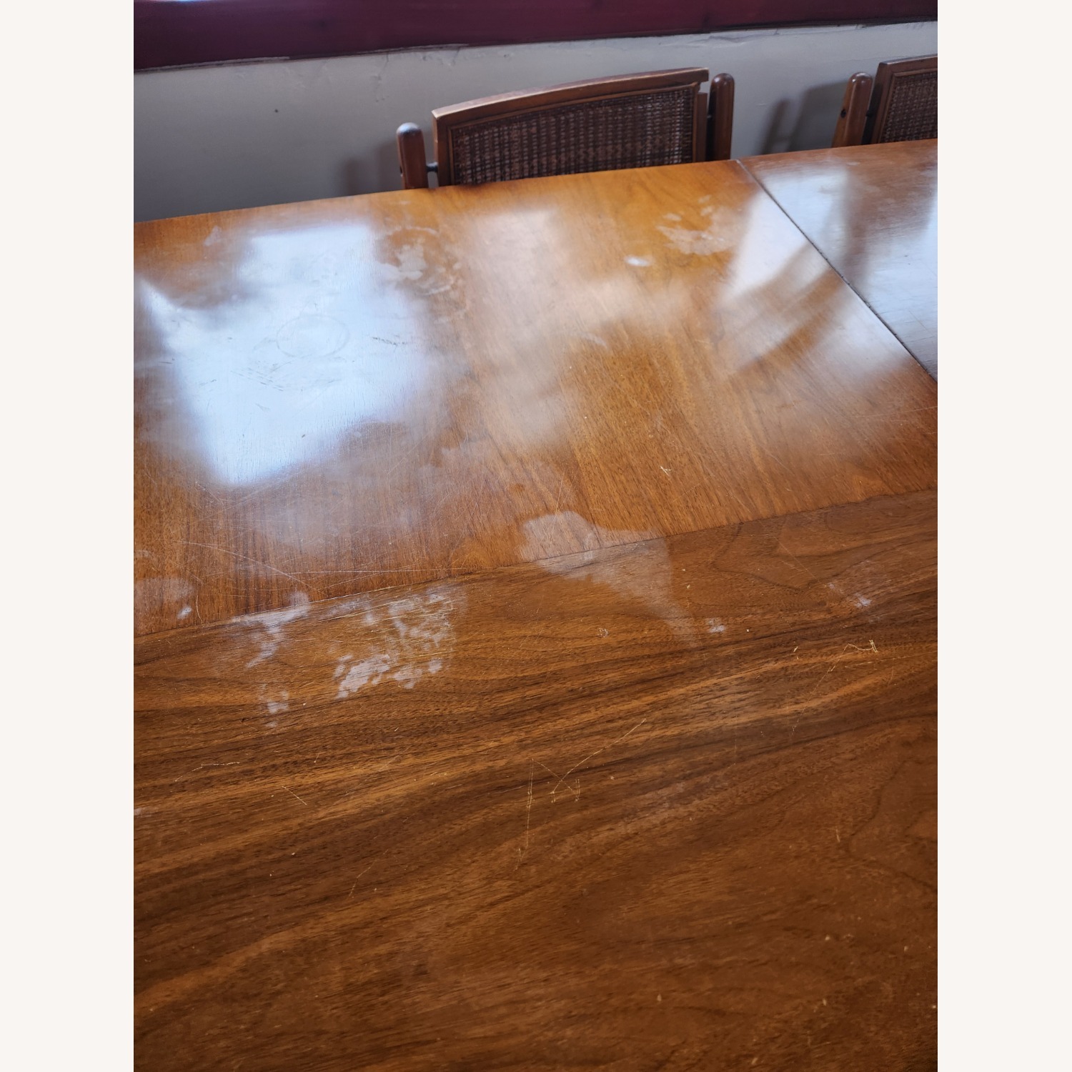 Mid-Century Table & Cane Chair Set - image-4