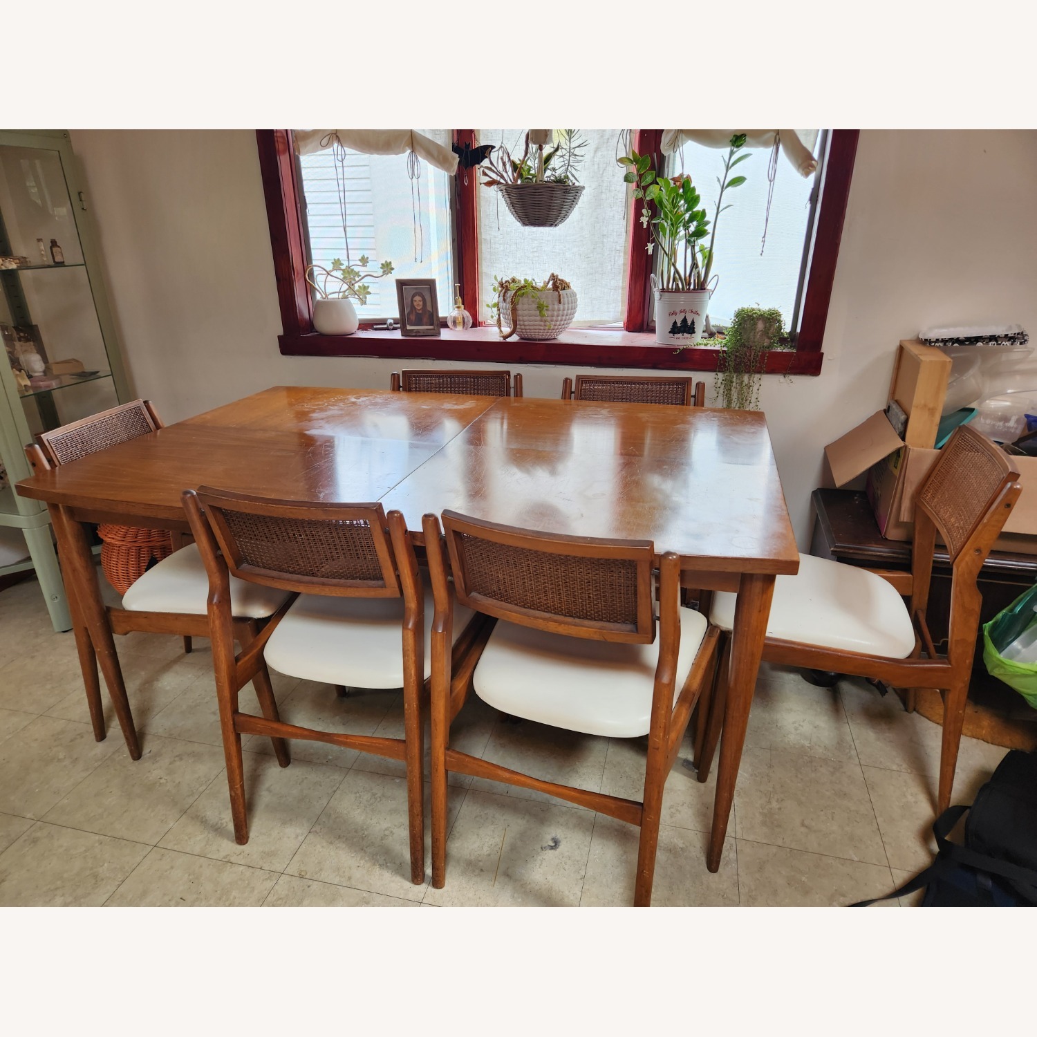 Mid-Century Table & Cane Chair Set - image-10