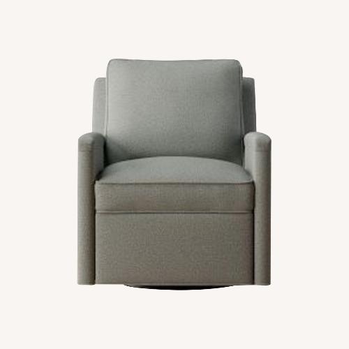 Used Pottery Barn Tyler Square Arm Chai Slate Velvet for sale on AptDeco