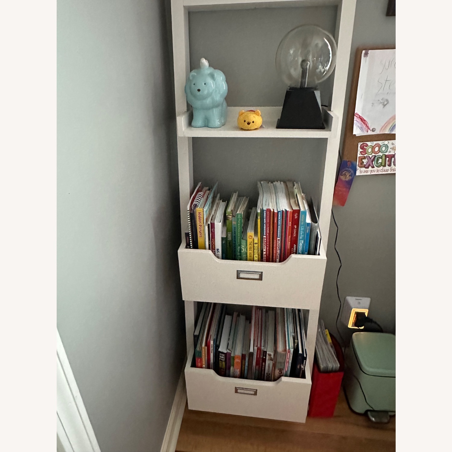 Land of Nod Kids White Sloan Leaning Bookcase - image-2