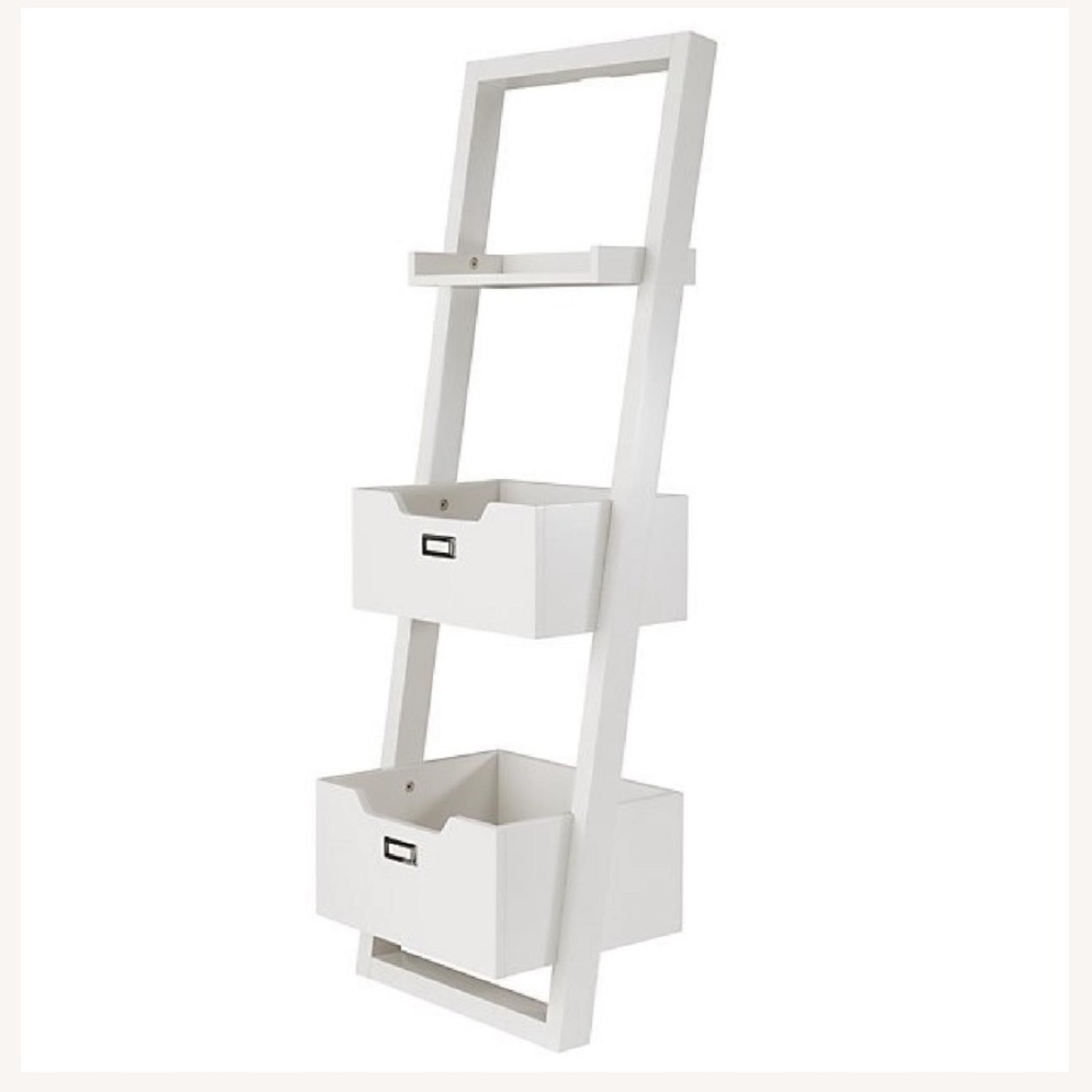Land of Nod Kids White Sloan Leaning Bookcase - image-1