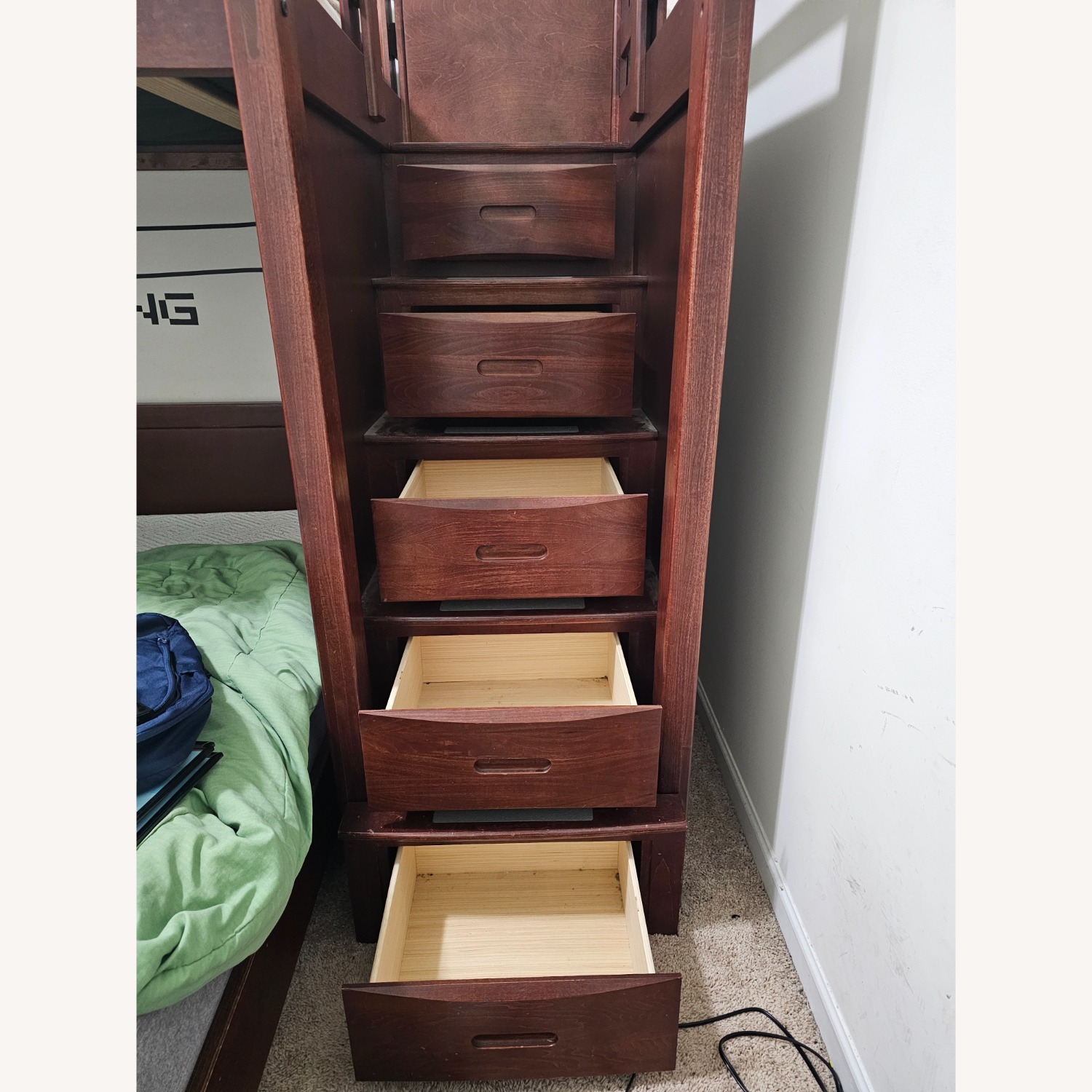 Ivy League Walnut Twin/Full Step Loft with Chest - image-5