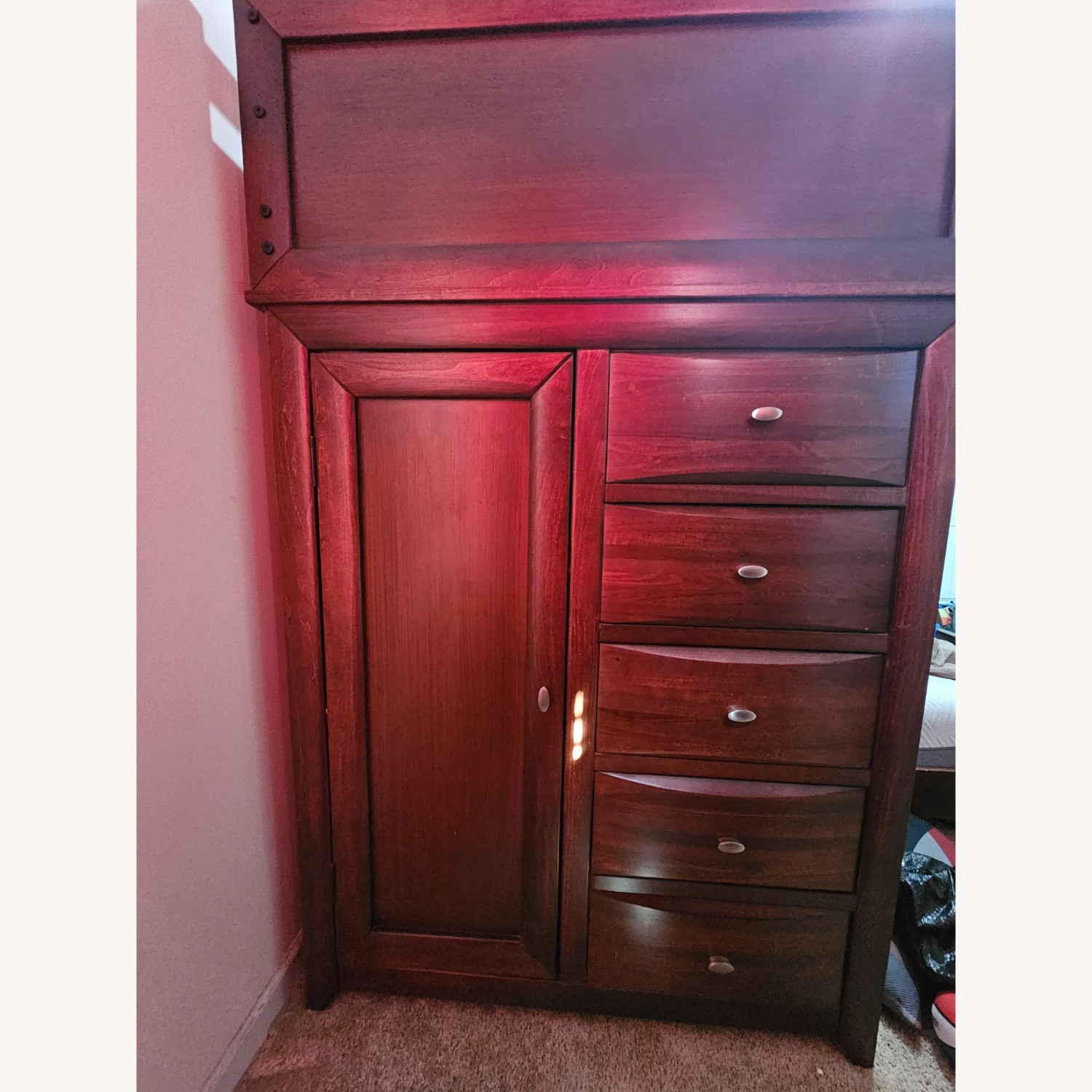 Ivy League Walnut Twin/Full Step Loft with Chest - image-2