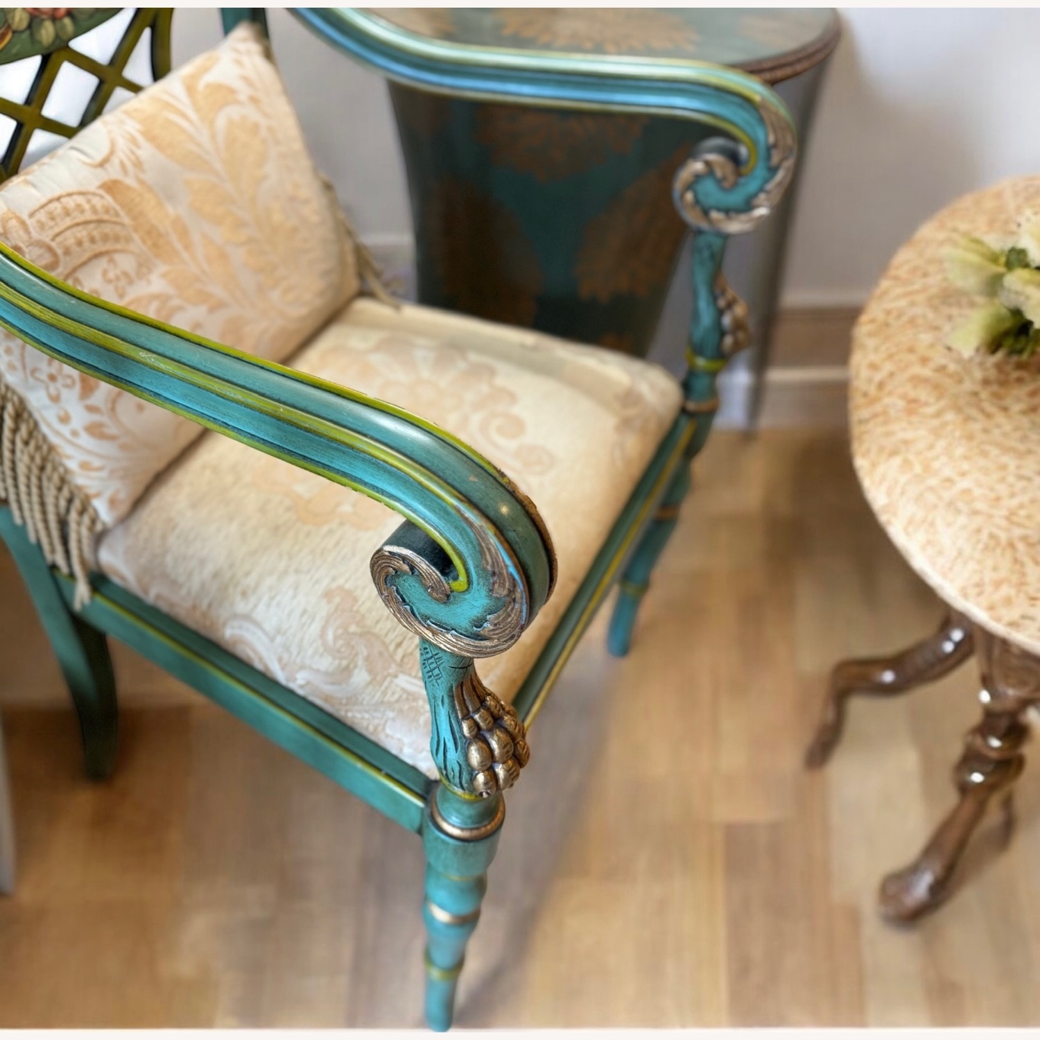 19th C. 3p Italian Regency Settee Armchairs Set - image-3