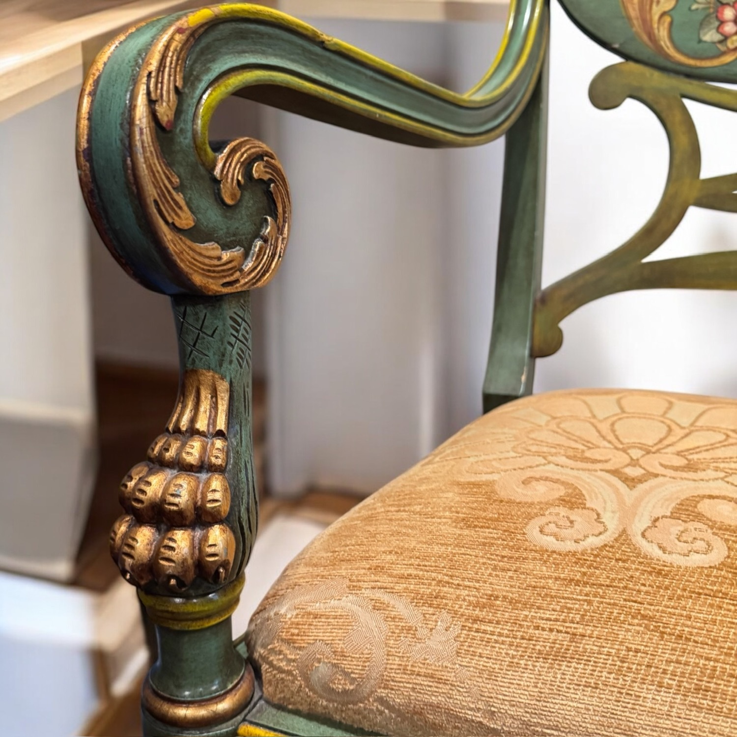 19th C. 3p Italian Regency Settee Armchairs Set - image-9
