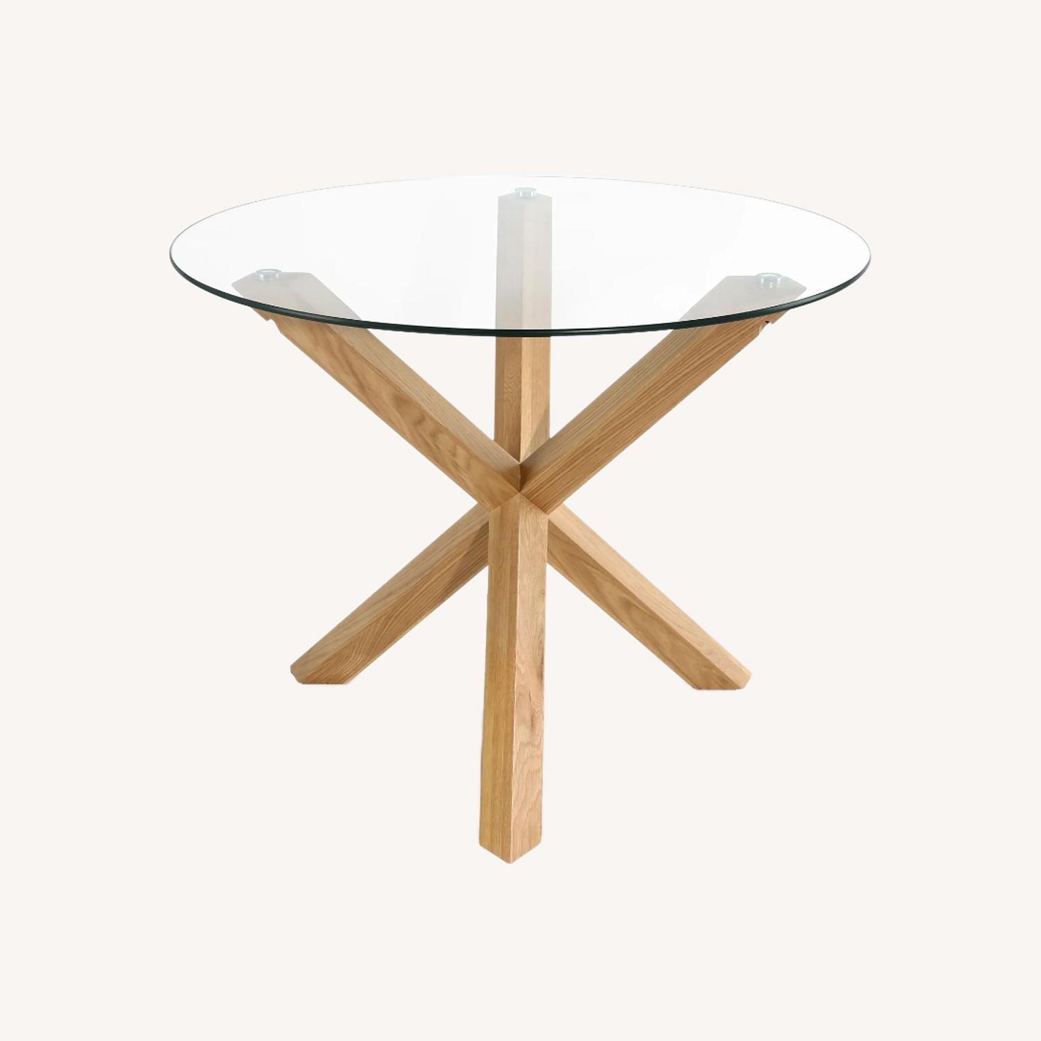 Poly and Bark Round Glass Dining Table - image-0