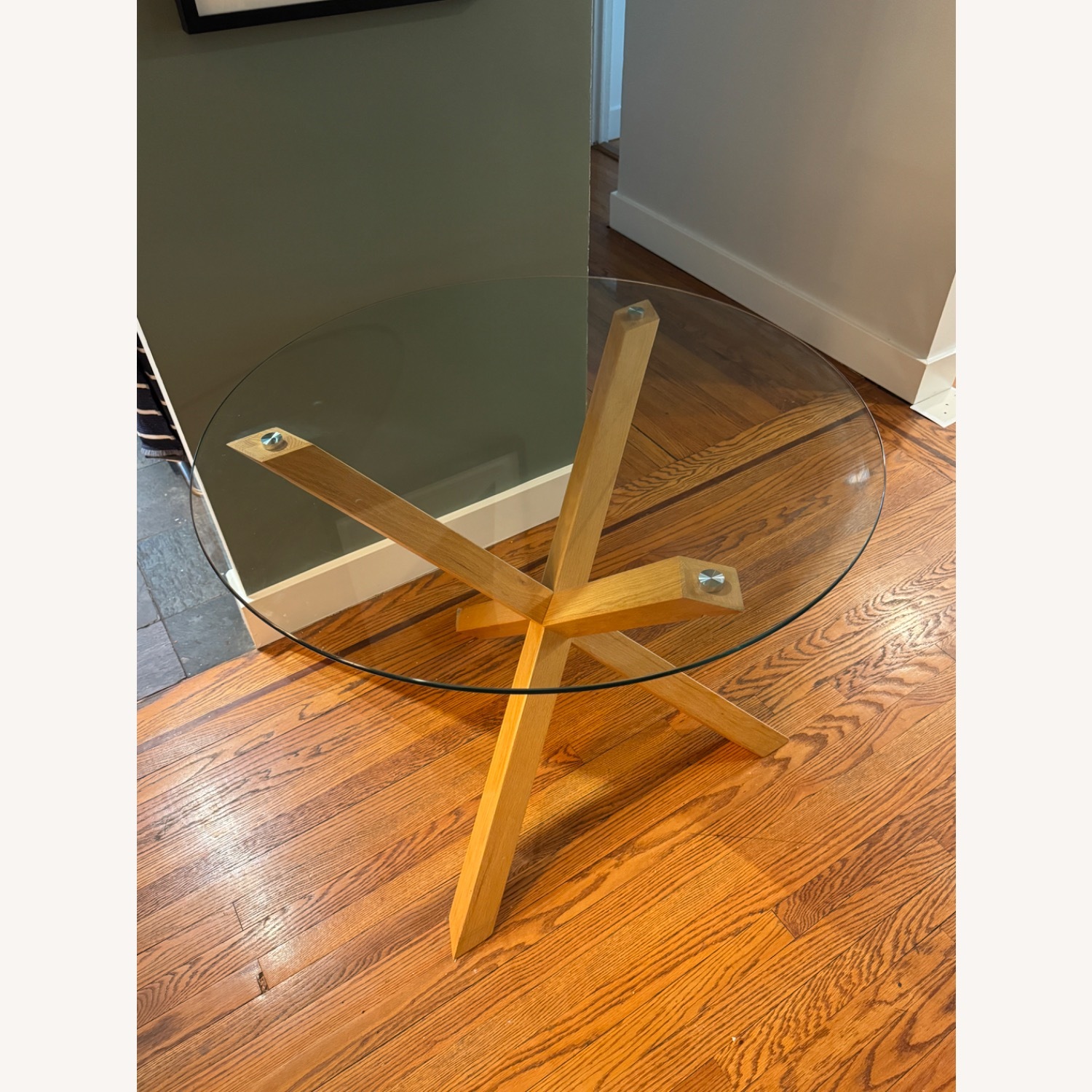 Poly and Bark Round Glass Dining Table - image-6