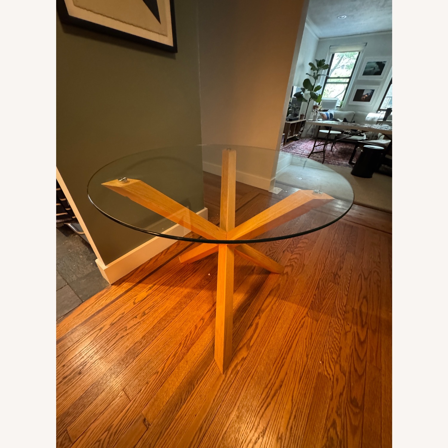 Poly and Bark Round Glass Dining Table - image-2