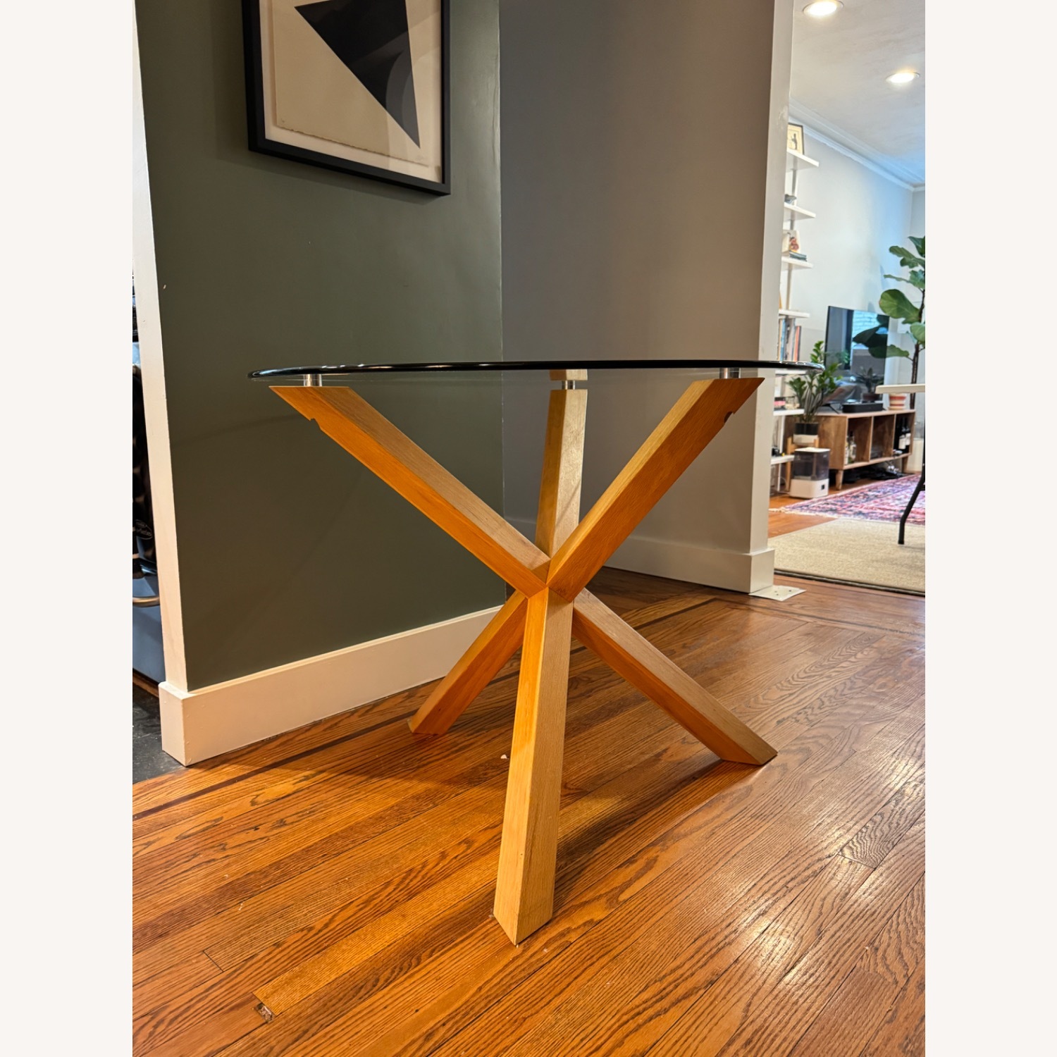 Poly and Bark Round Glass Dining Table - image-3