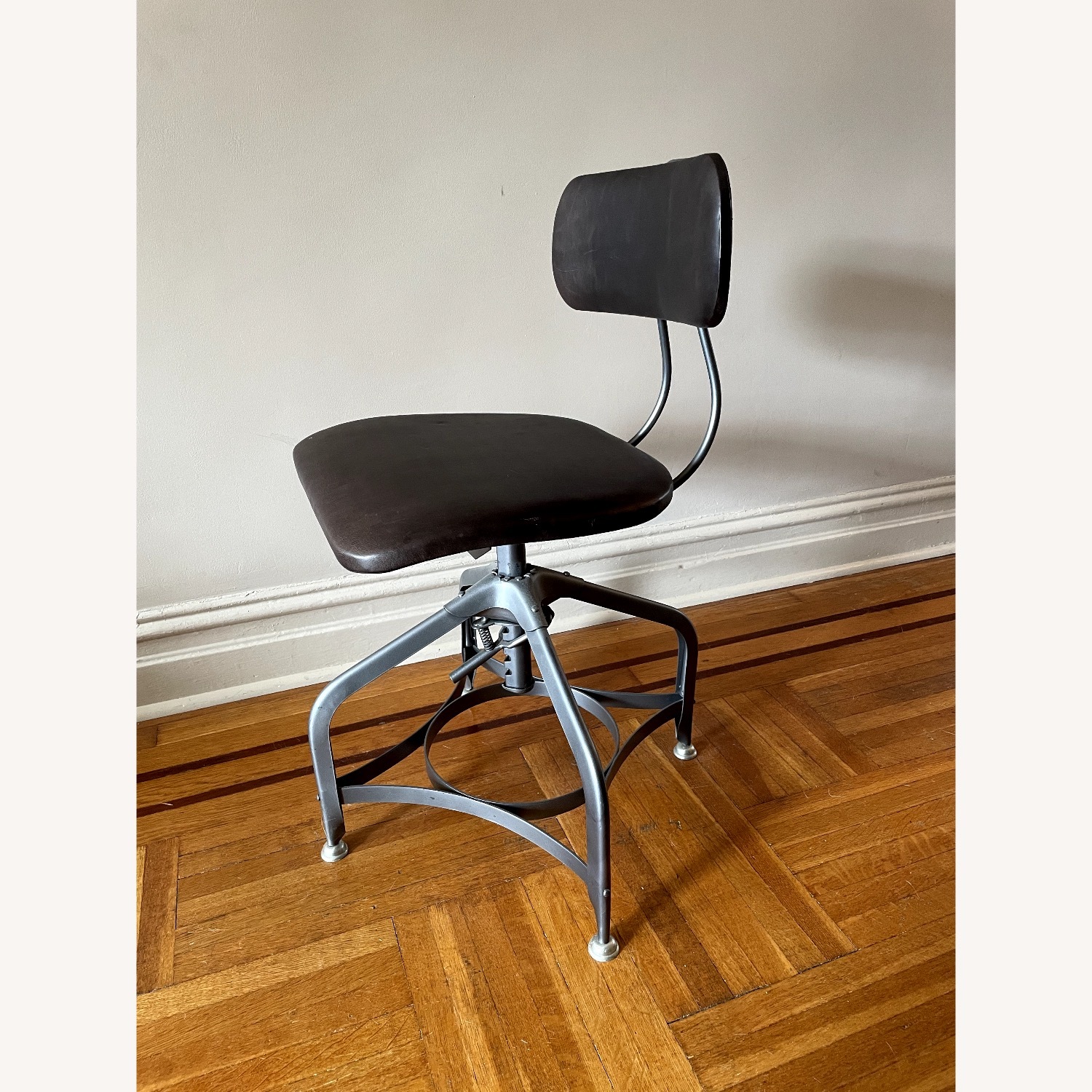 1940s Vintage Toledo Leather Dining Chair - image-1