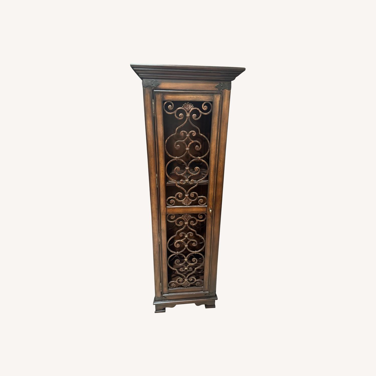 Mediterranean Spanish Wood Compact Wine Cabinet - image-0