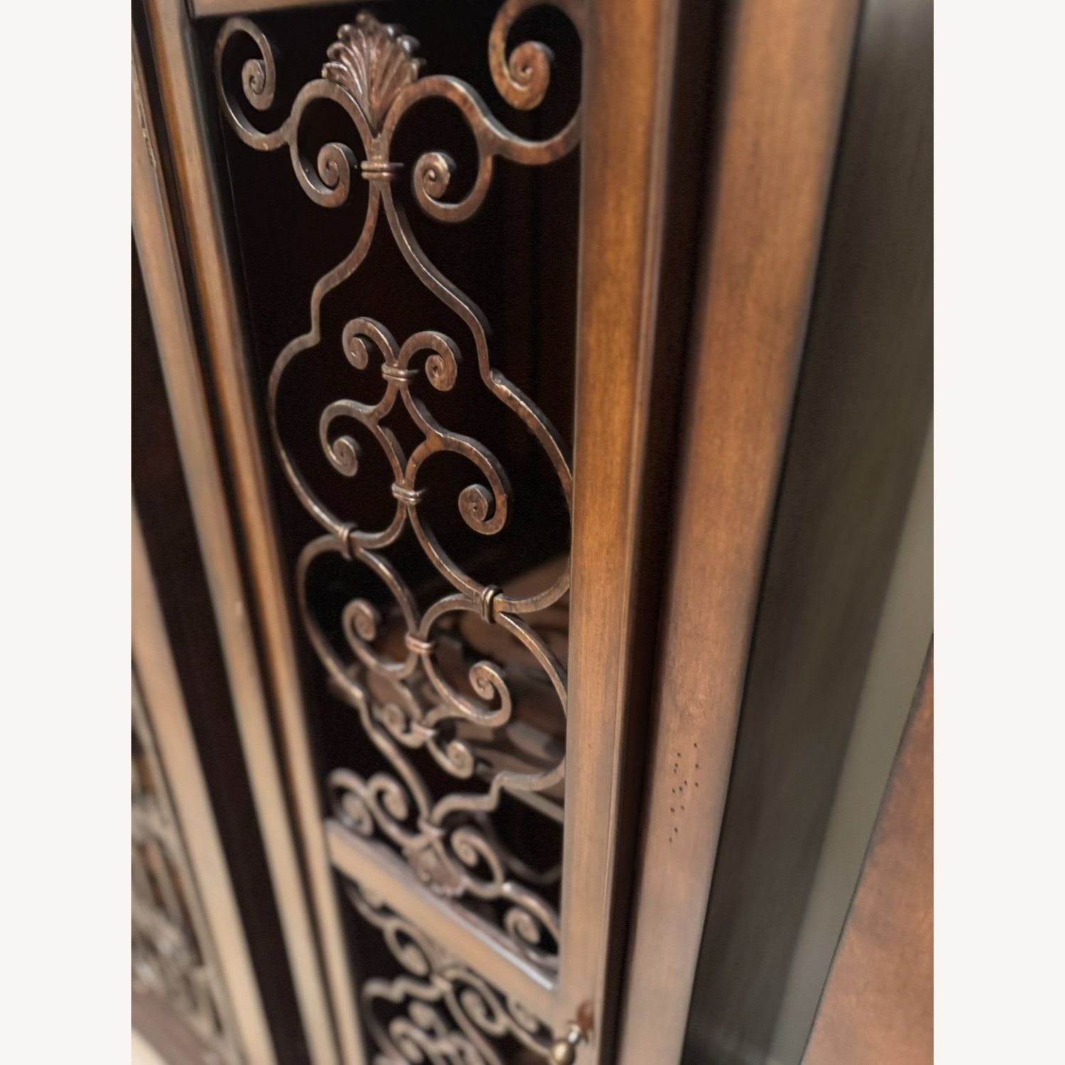 Mediterranean Spanish Wood Compact Wine Cabinet - image-4