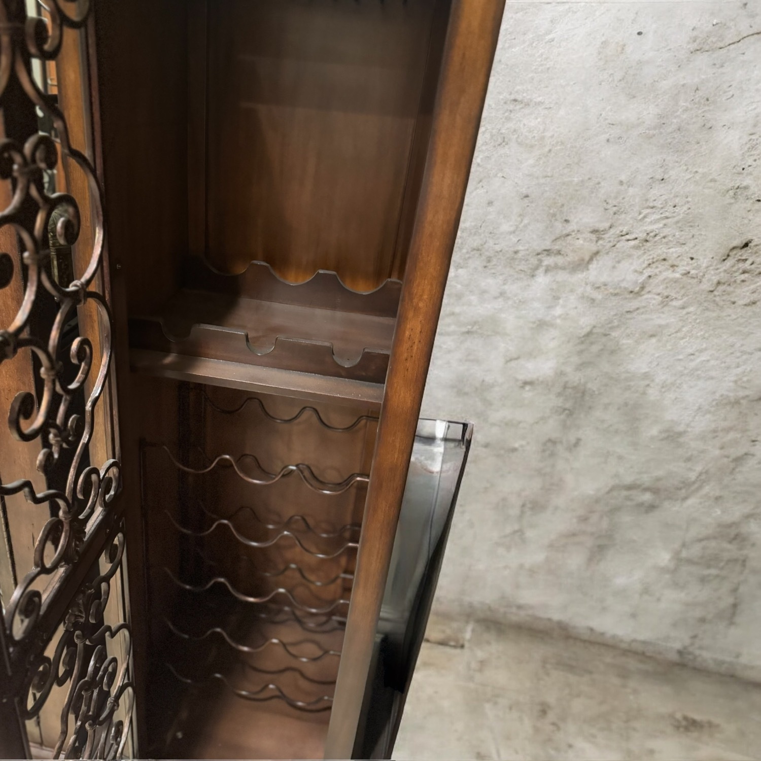 Mediterranean Spanish Wood Compact Wine Cabinet - image-5