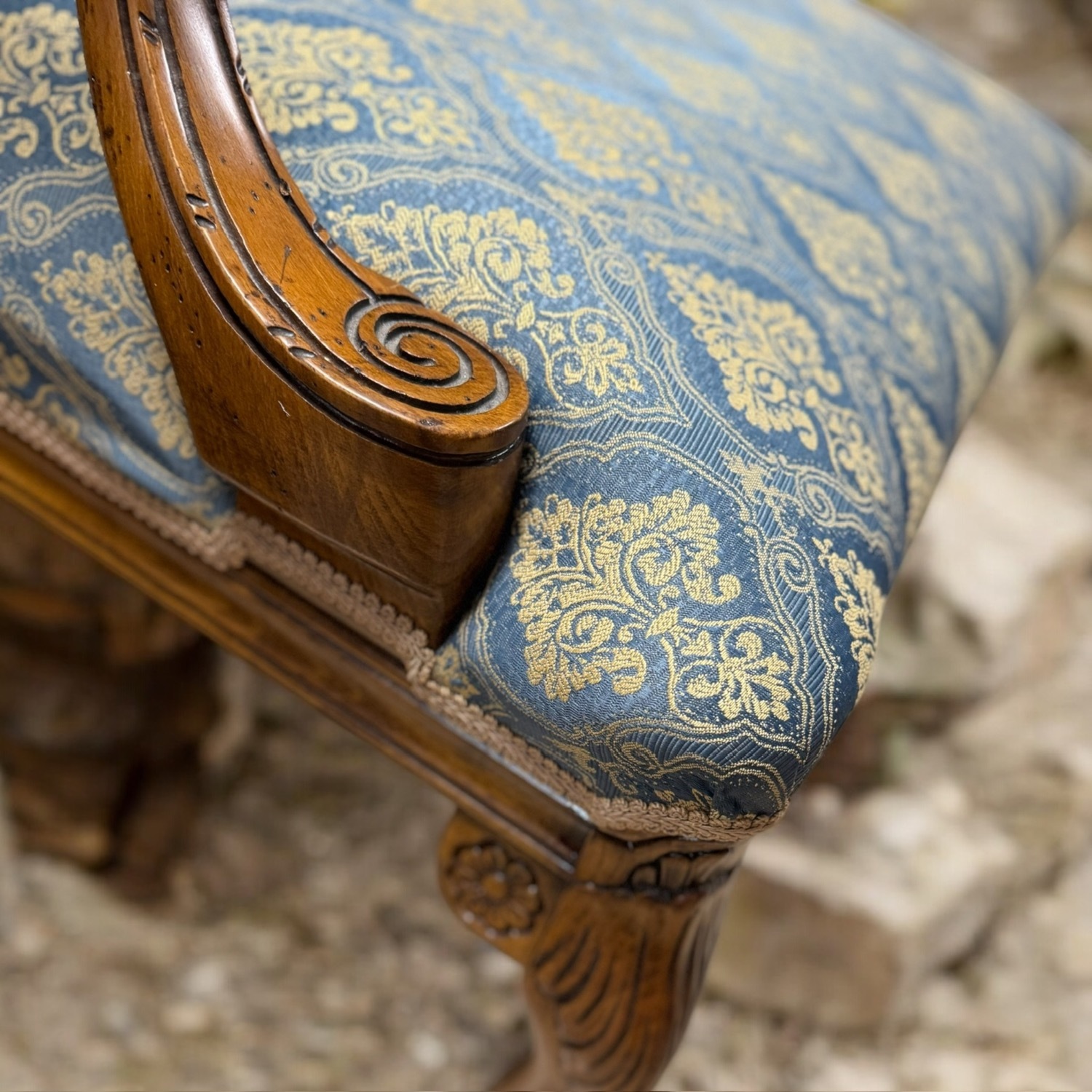 Vintage Louis XV French Provincial Armchair Chair - image-5