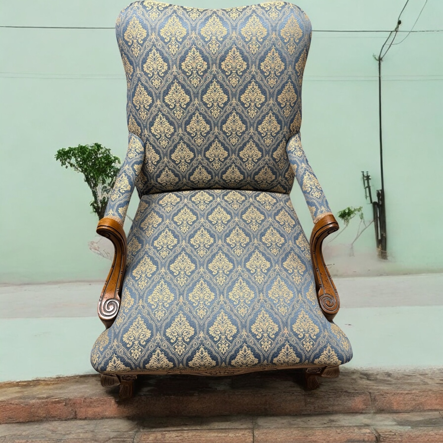 Vintage Louis XV French Provincial Armchair Chair - image-4
