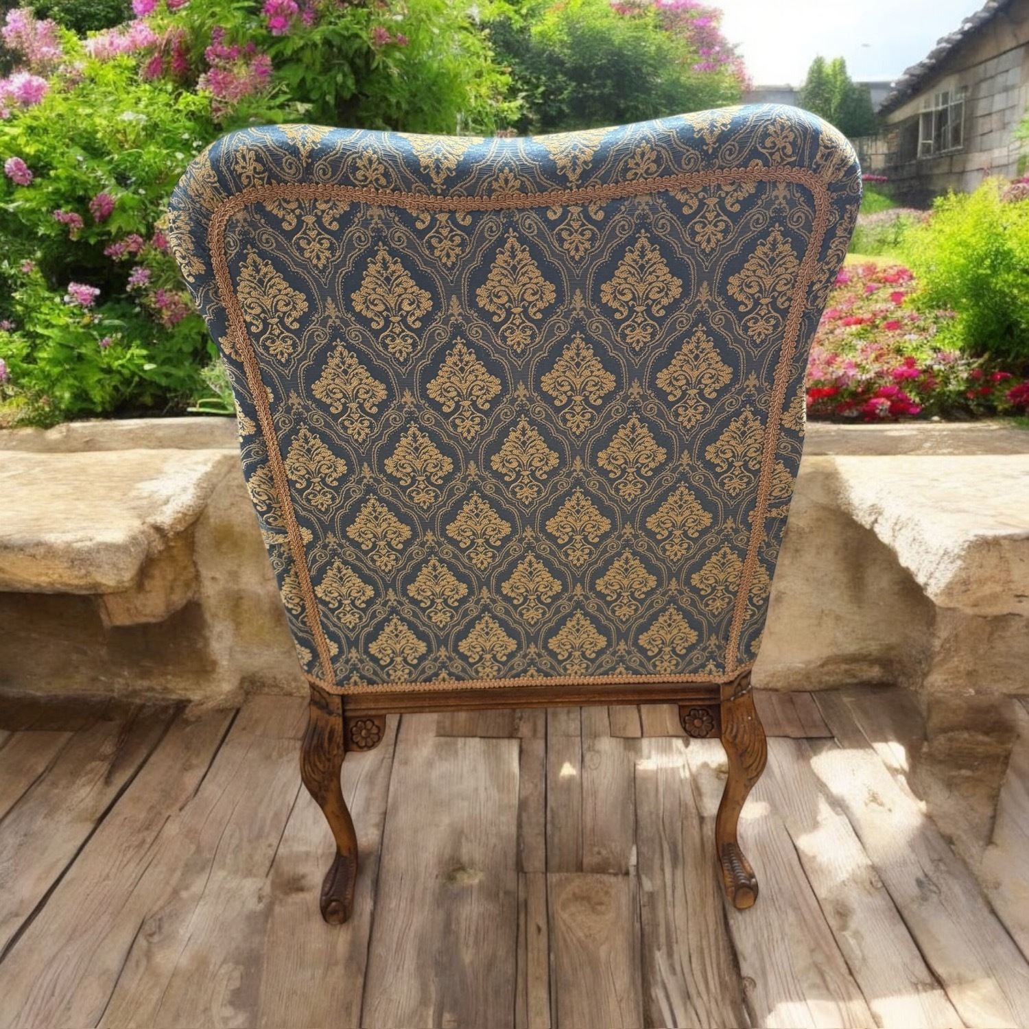 Vintage Louis XV French Provincial Armchair Chair - image-6