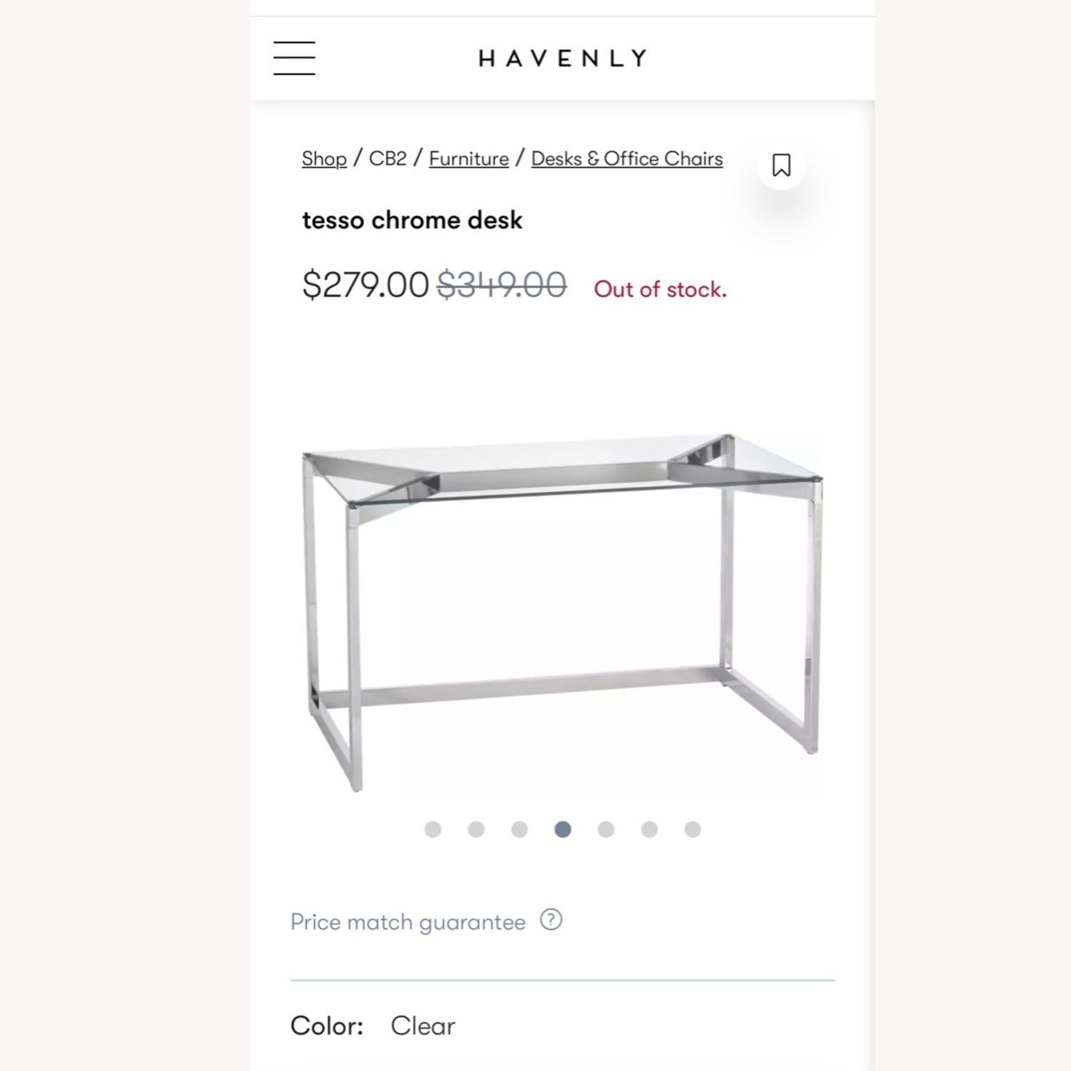 CB2 Tesso Modern Glass Desk - image-4
