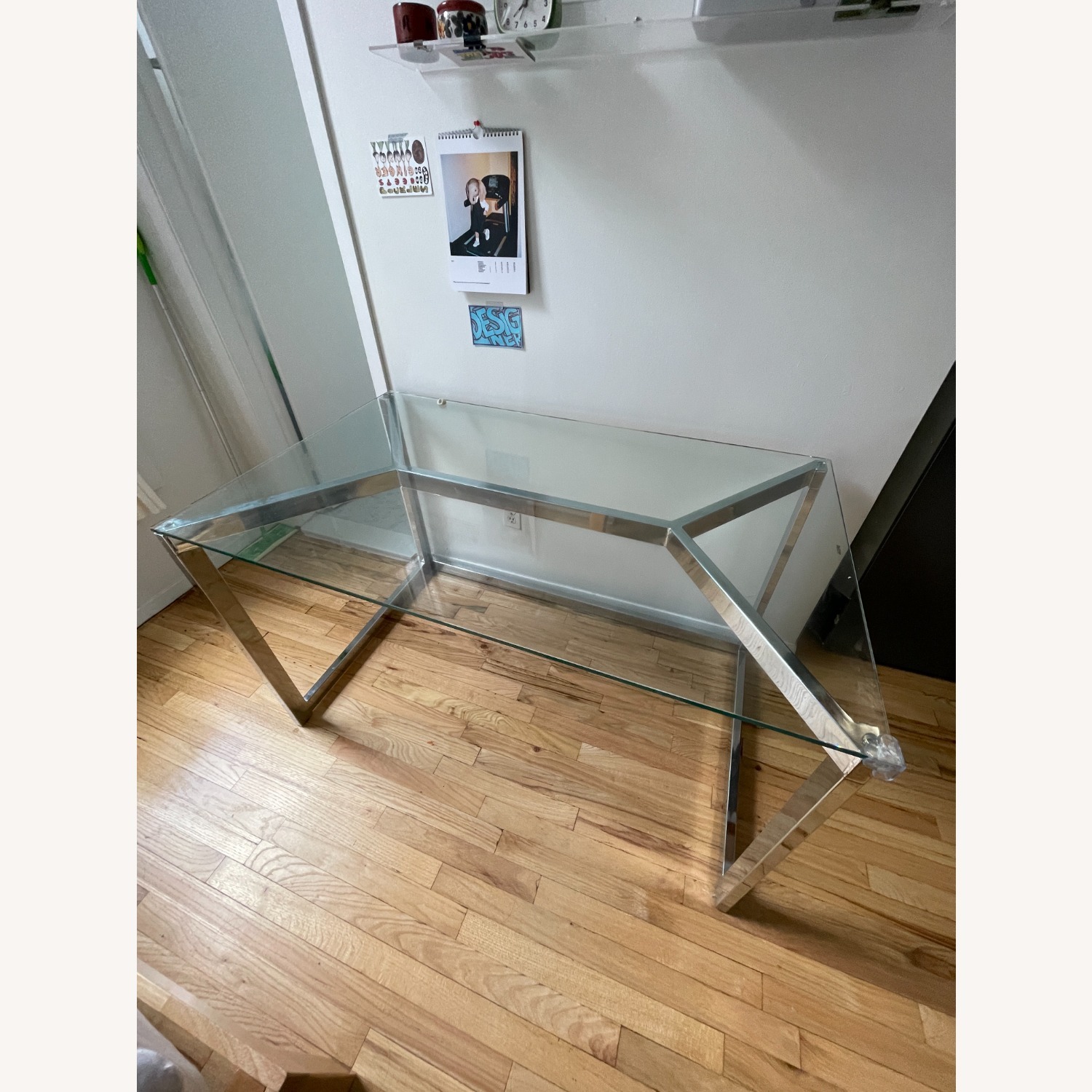 CB2 Tesso Modern Glass Desk - image-1