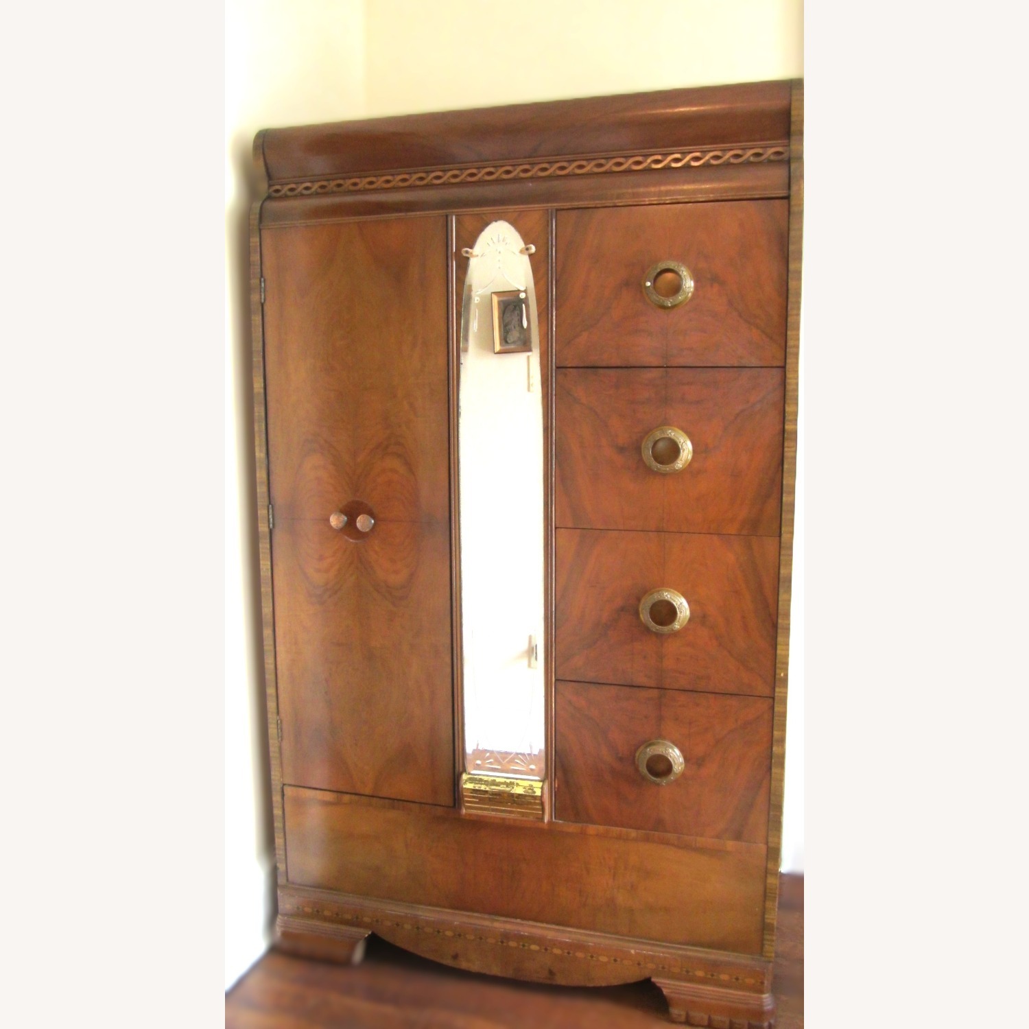 Cedar Lined Armoire Art Deco Waterfall Style - image-1