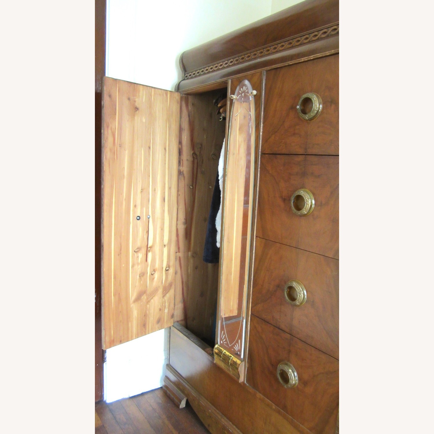 Cedar Lined Armoire Art Deco Waterfall Style - image-3