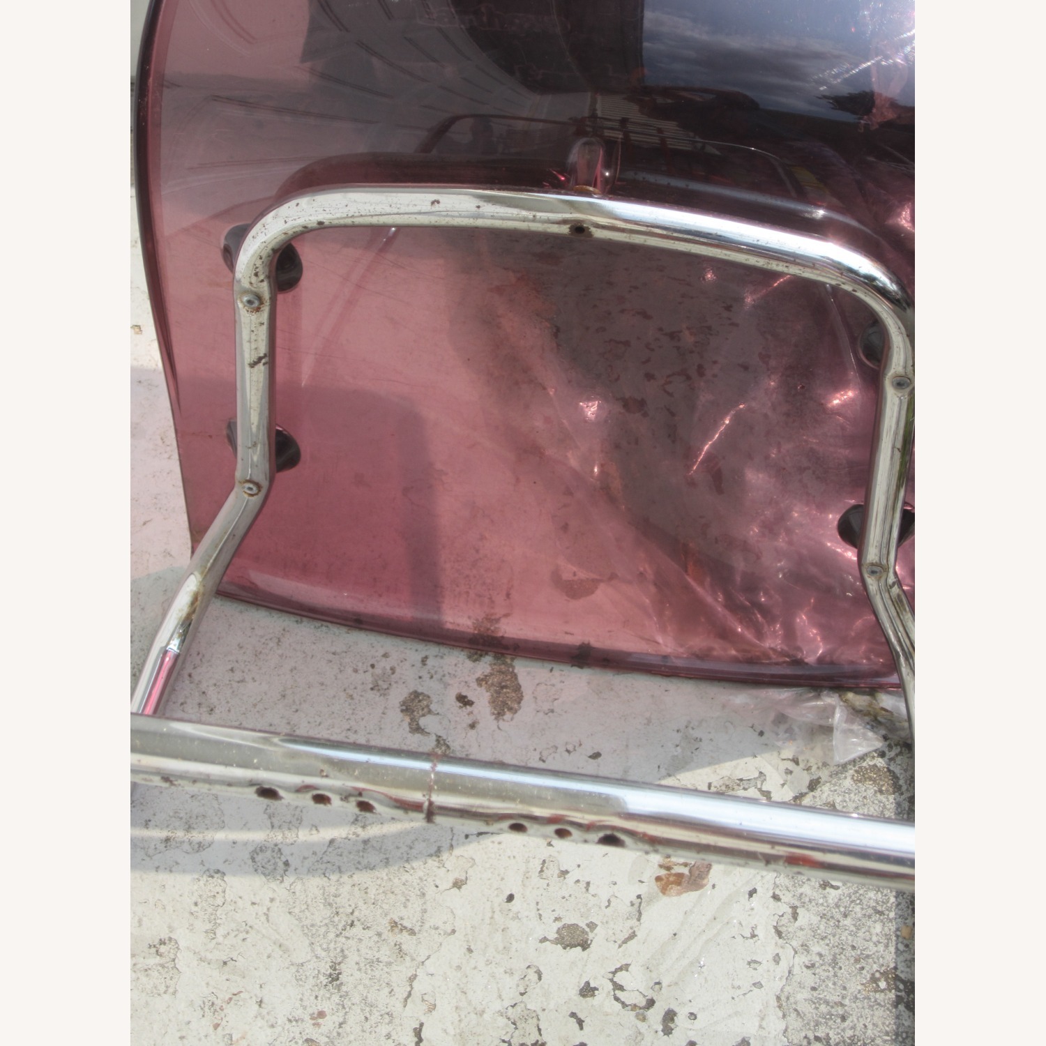 VTG 70'S Acrylic & Chrome Chair Eggplant Color - image-9