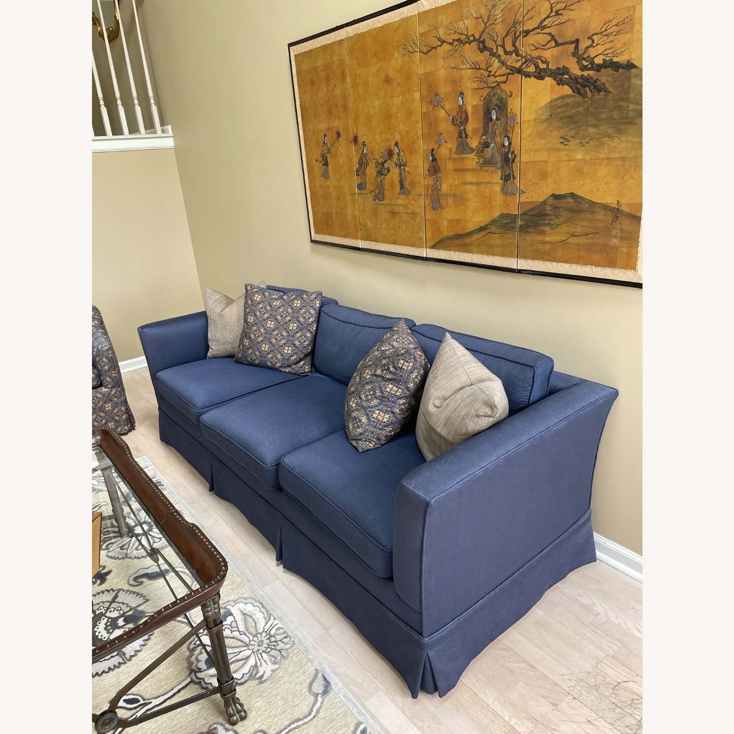 Blue 3 Seater Sofa - image-3