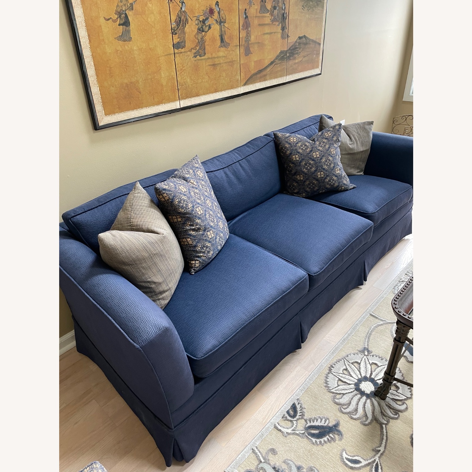 Blue 3 Seater Sofa - image-2