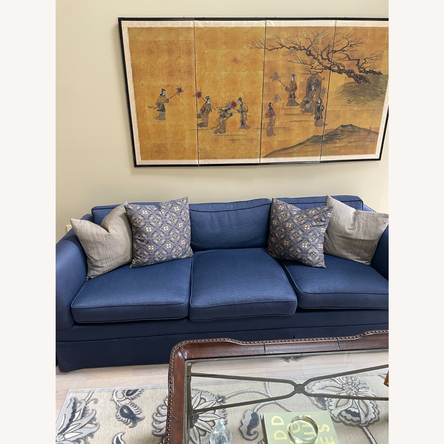 Blue 3 Seater Sofa - image-1