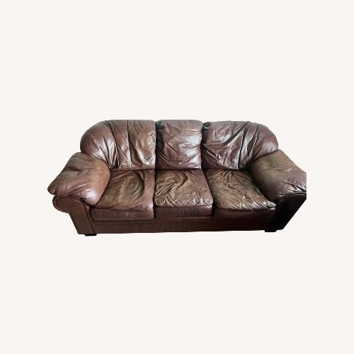 Used Classic Sofa Dark Brown Leather Couch  for sale on AptDeco