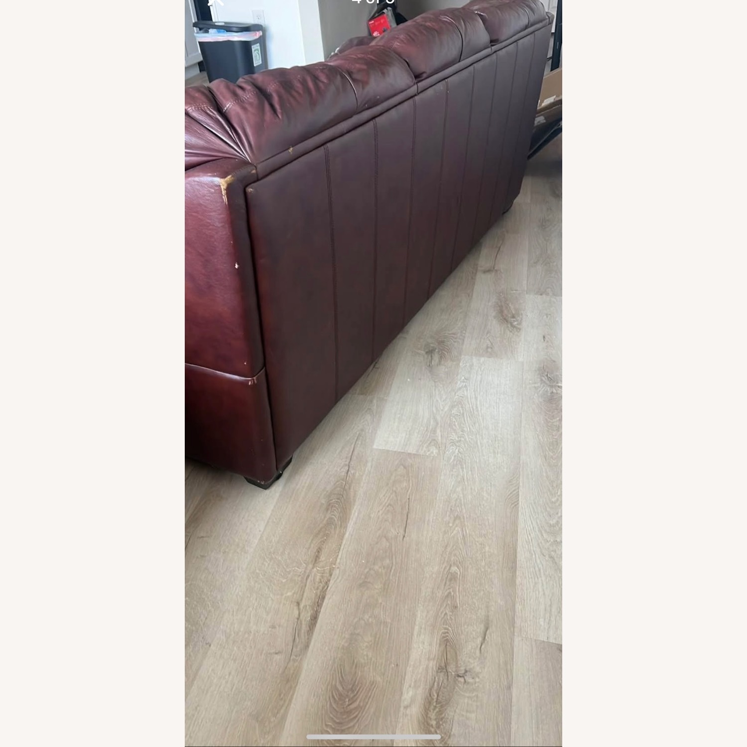 Classic Sofa Dark Brown Leather Couch  - image-5