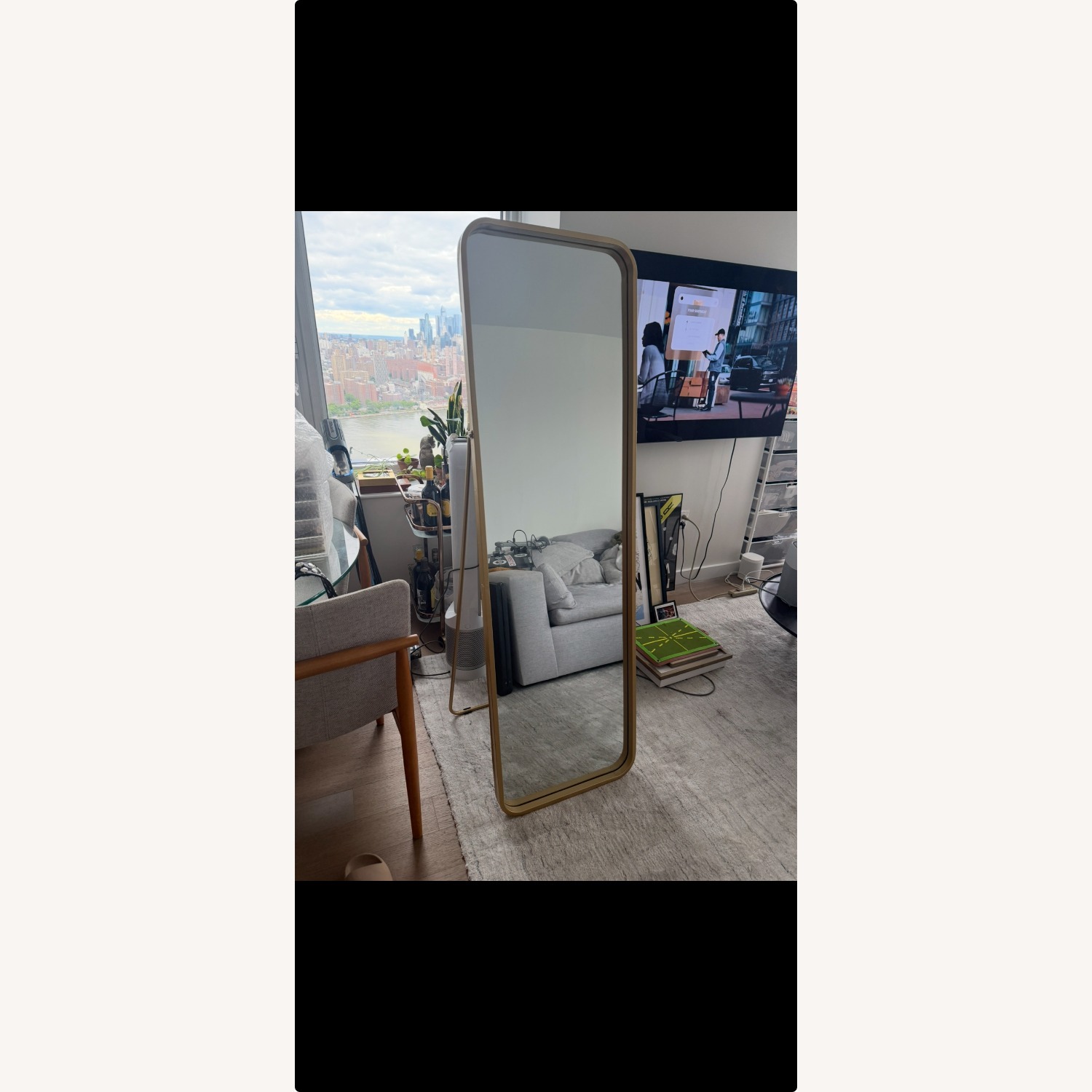 Elegant Gold Standing Floor Mirror – Full-Length - image-1