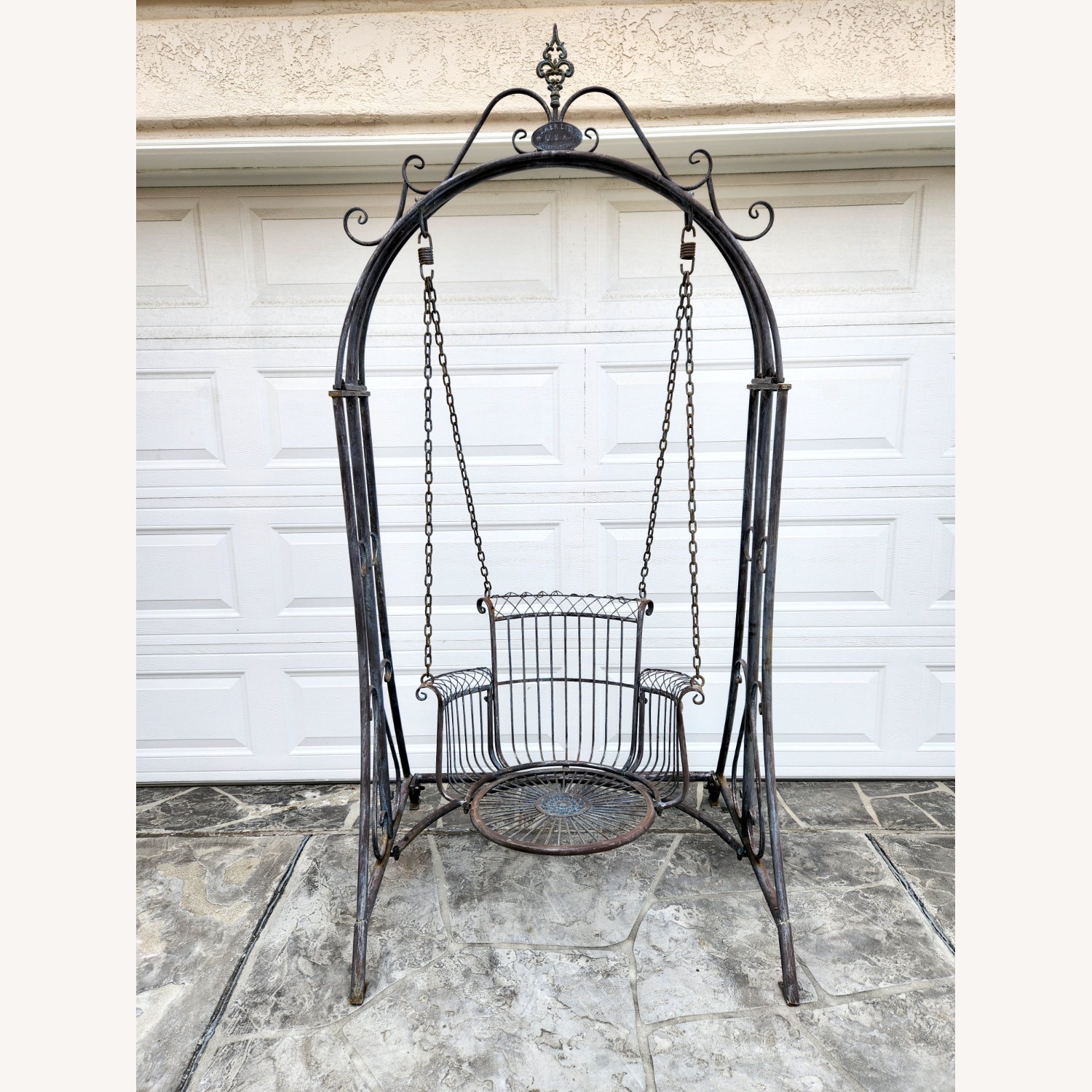 Outdoor Garden Iron Swing Chair by Zaer Ltd USA - image-1