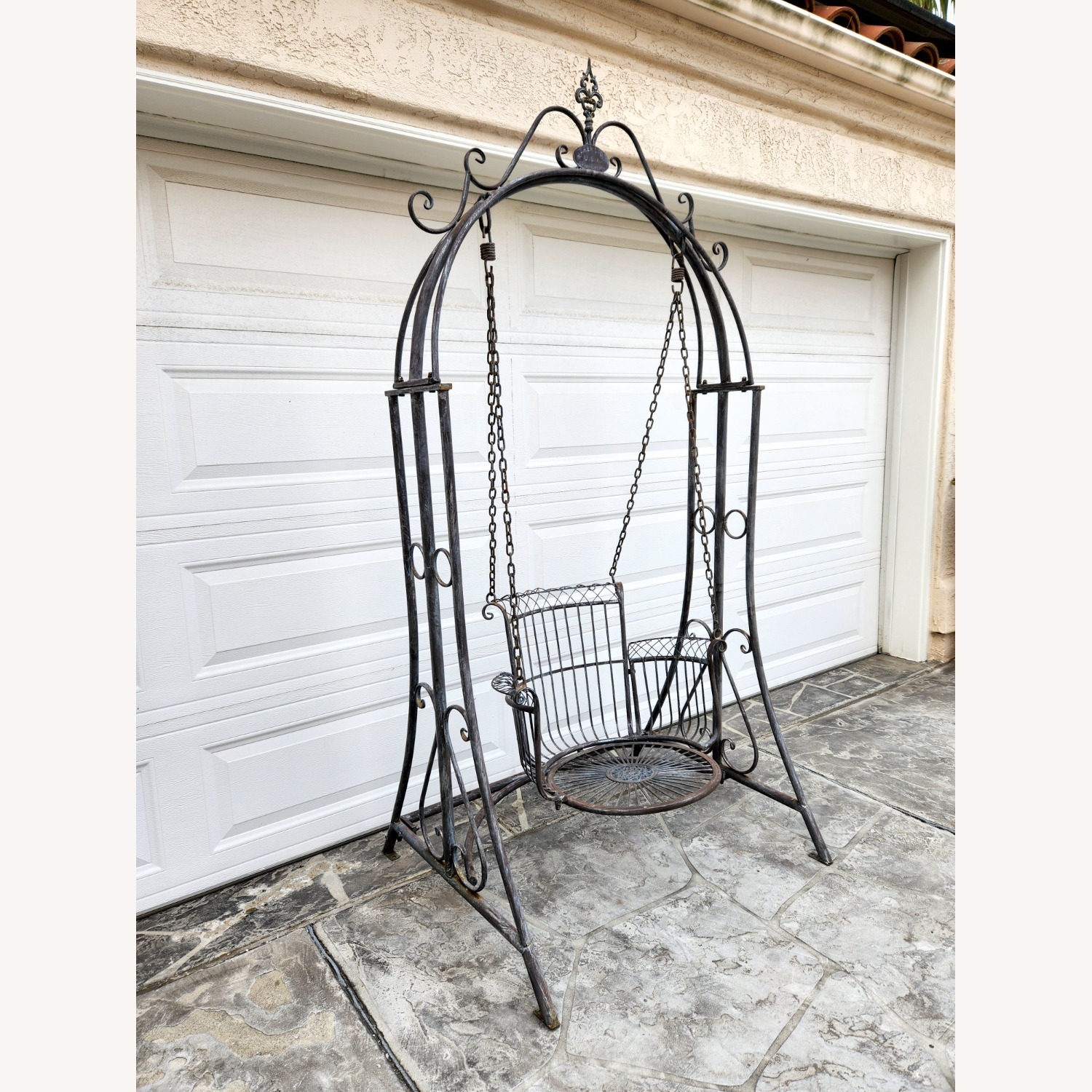 Outdoor Garden Iron Swing Chair by Zaer Ltd USA - image-3