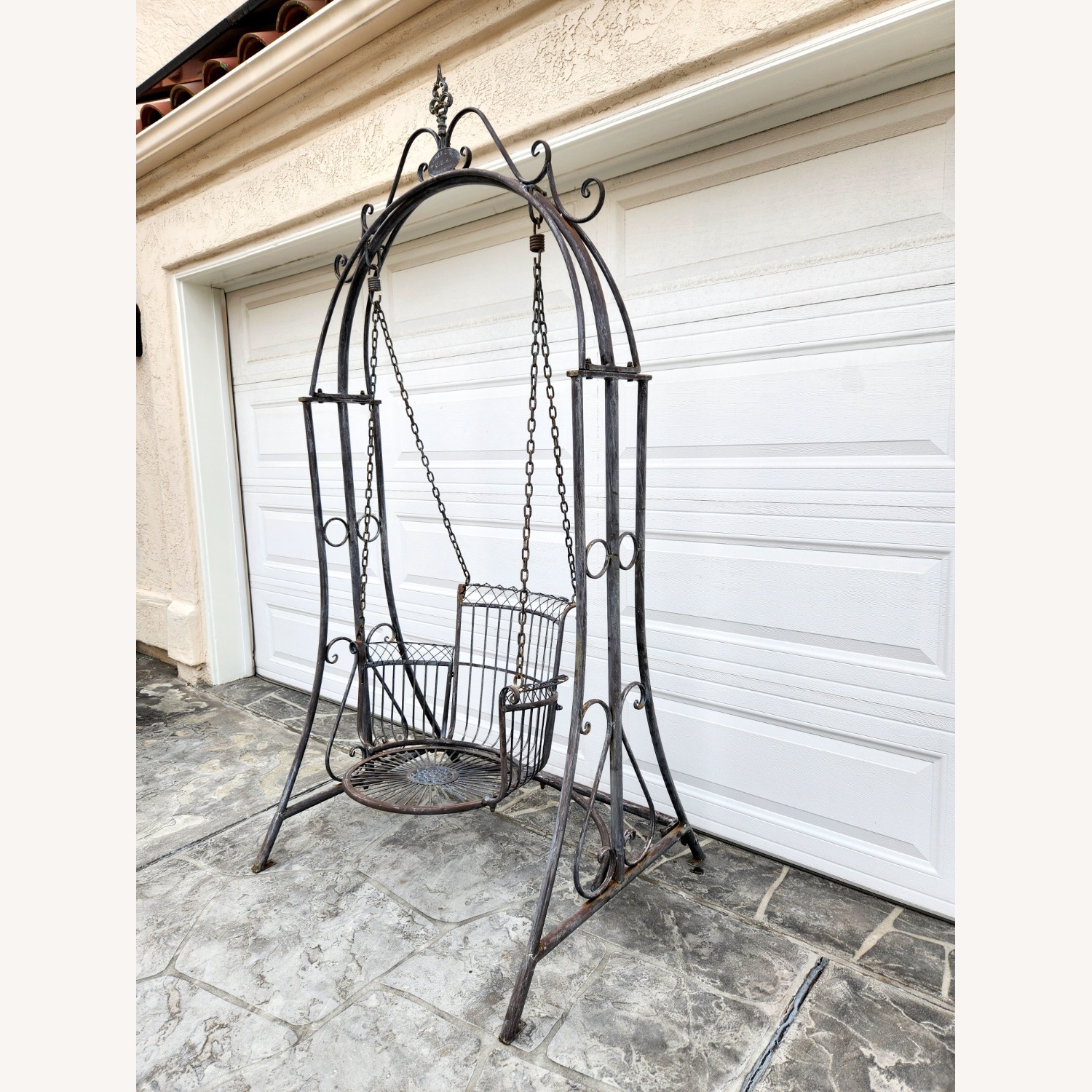 Outdoor Garden Iron Swing Chair by Zaer Ltd USA - image-4