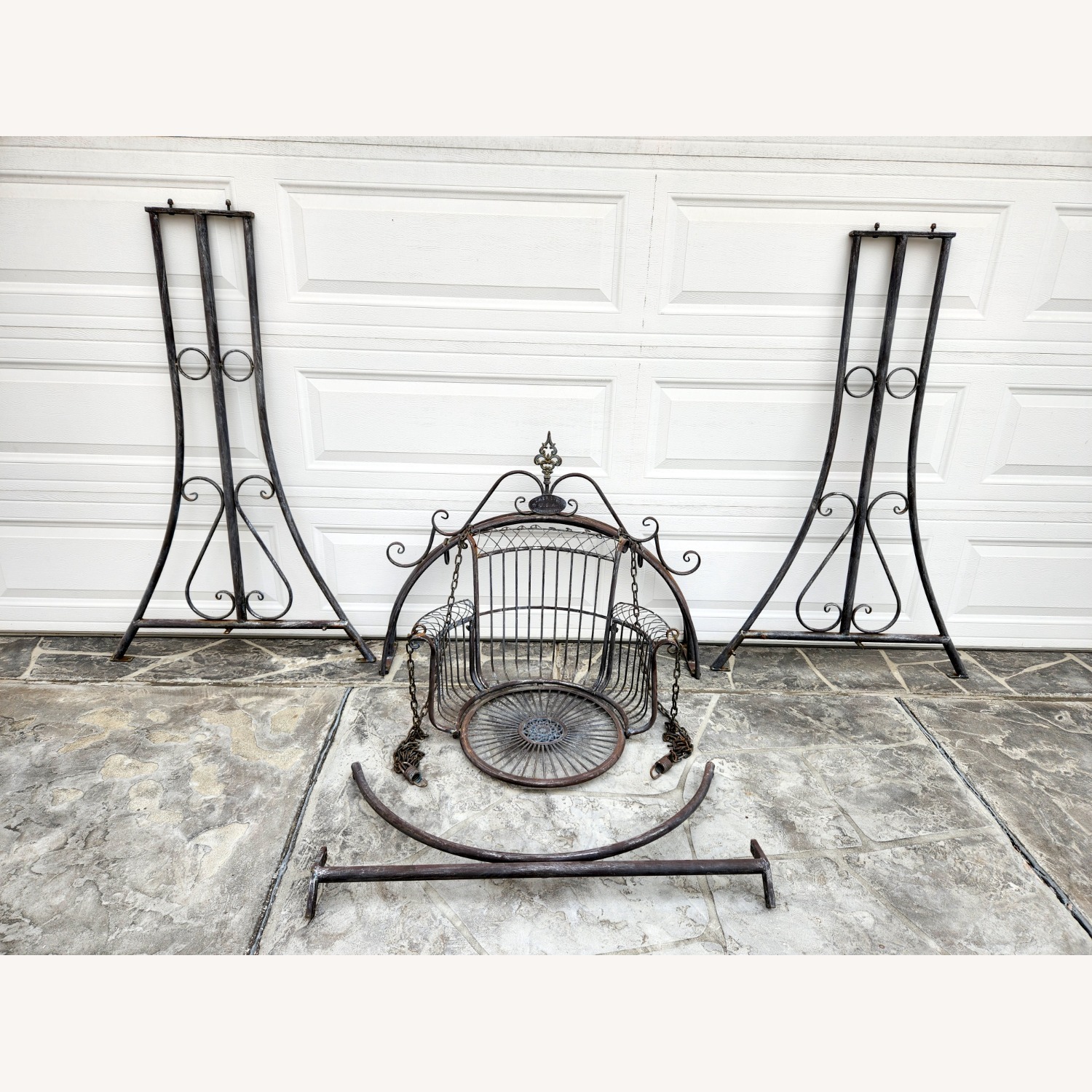 Outdoor Garden Iron Swing Chair by Zaer Ltd USA - image-7