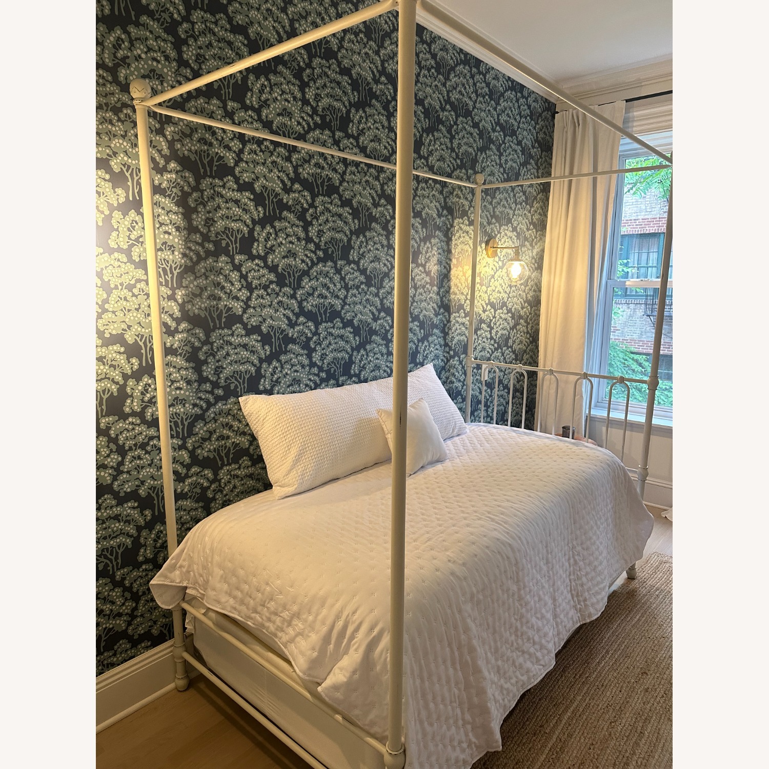 Cream Canopy Single Bed - image-2