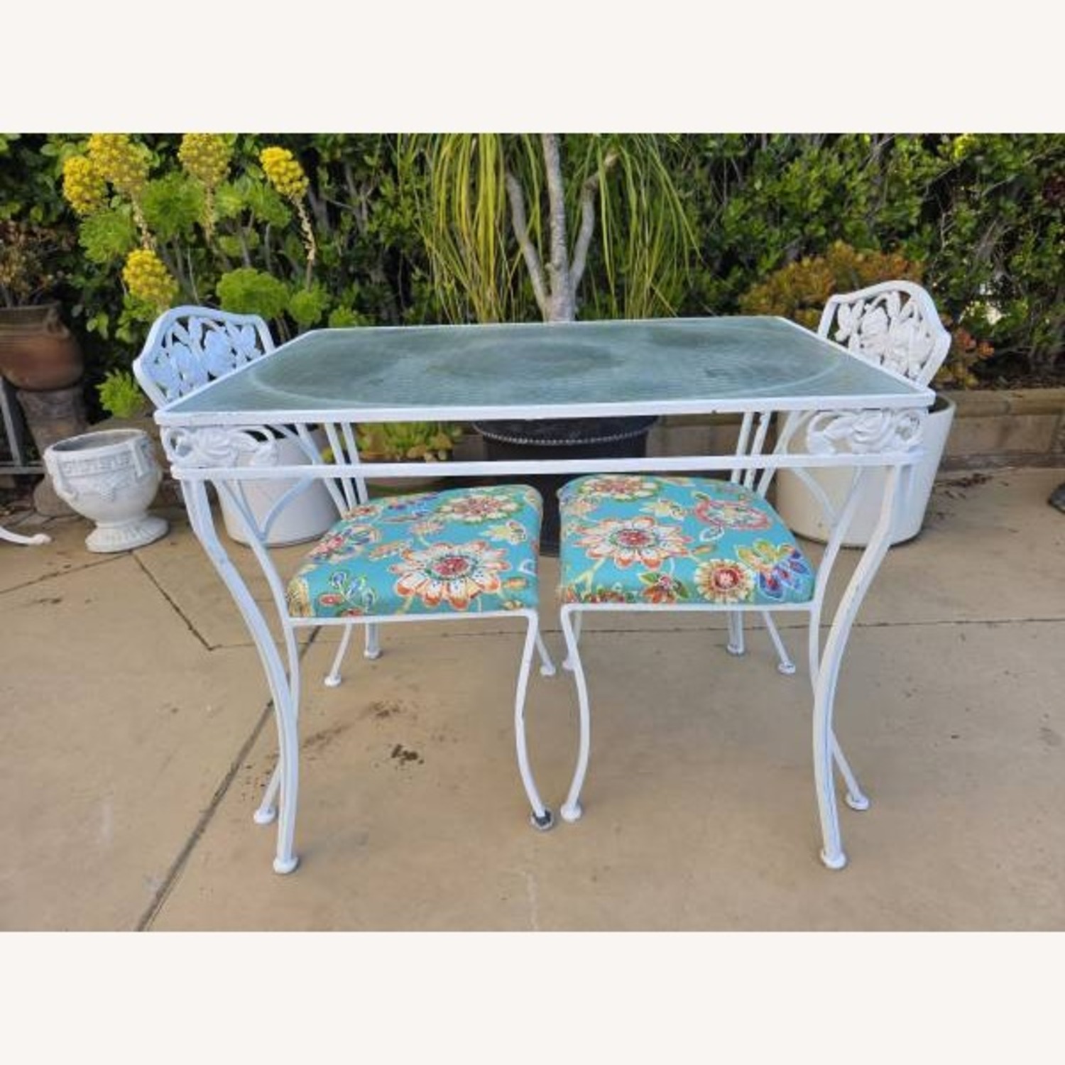 Elegant Wrought Iron Outdoor Table & Chairs - image-6