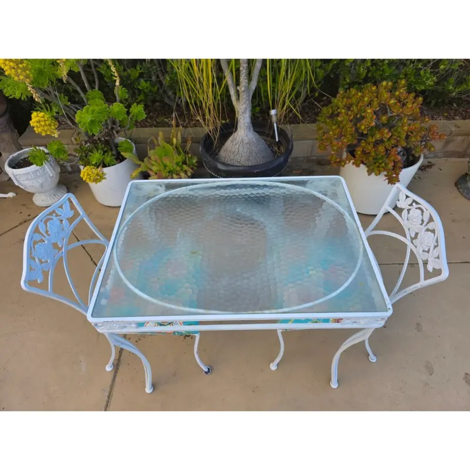 Elegant Wrought Iron Outdoor Table & Chairs - image-2