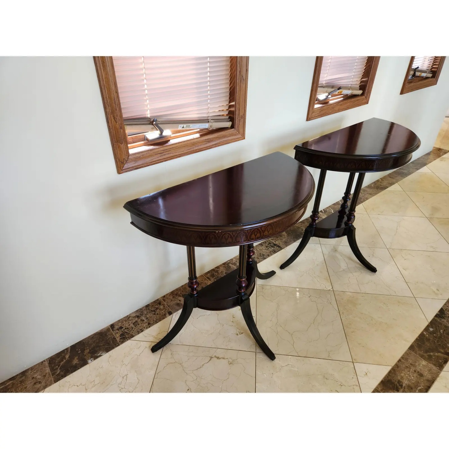 The Bombay Company Pair of Vintage Half-Round Side Tables - image-4