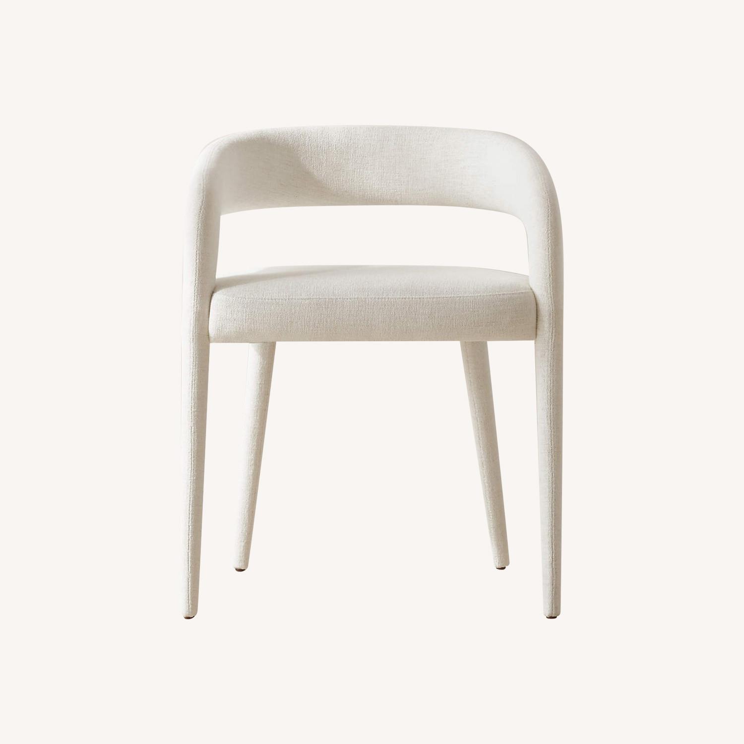 CB2 Lisette White Fabric Dining Armchair - image-0