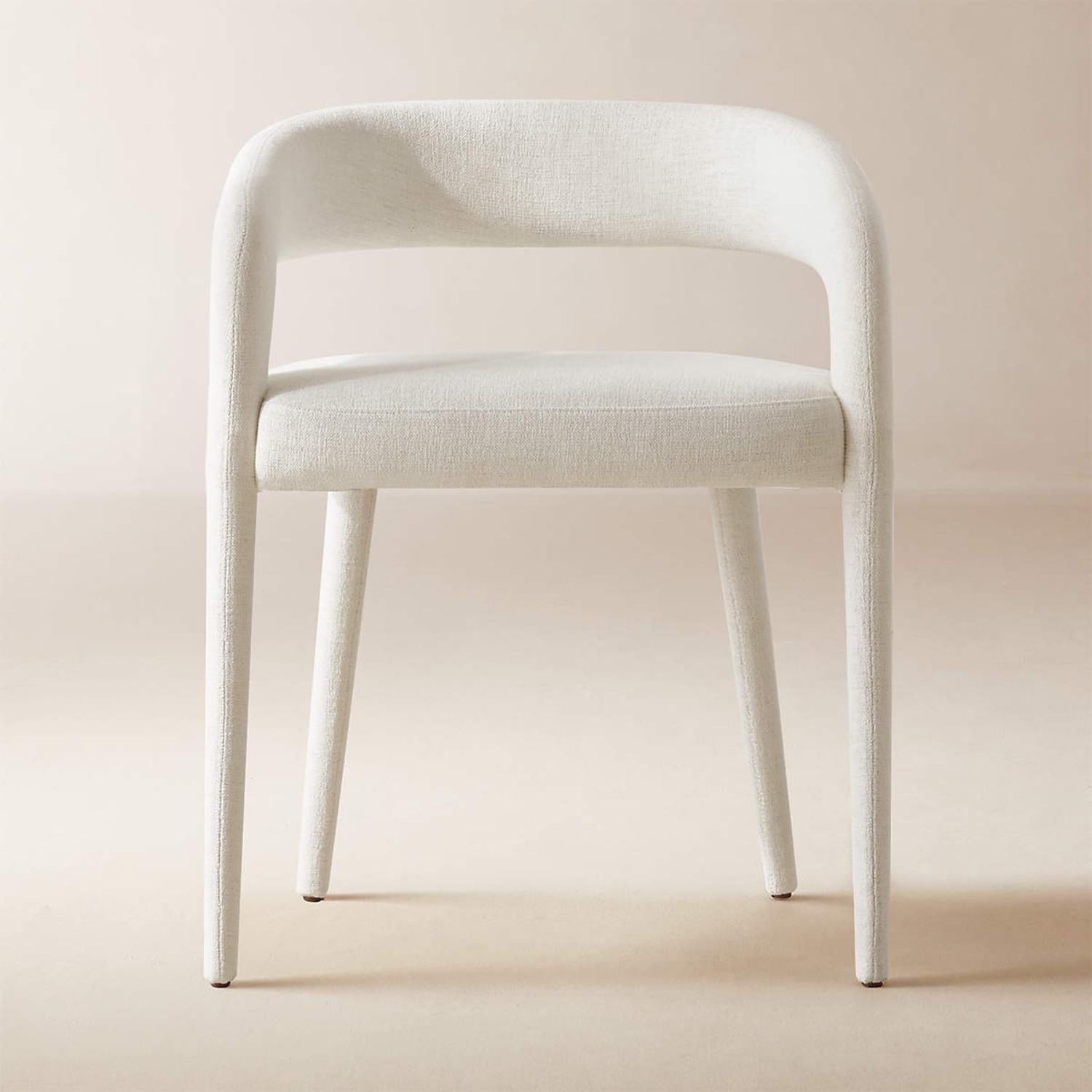 CB2 Lisette White Fabric Dining Armchair - image-1