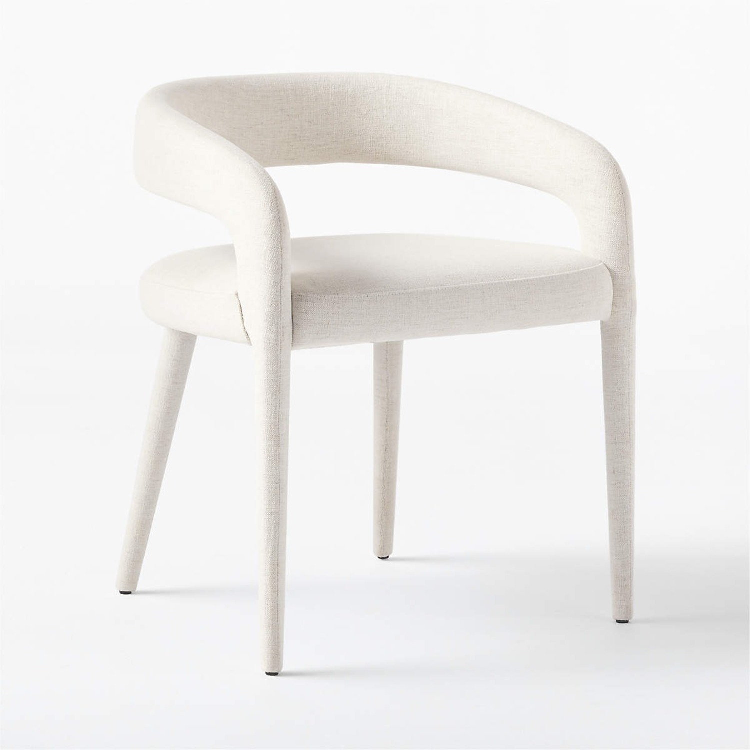 CB2 Lisette White Fabric Dining Armchair - image-2