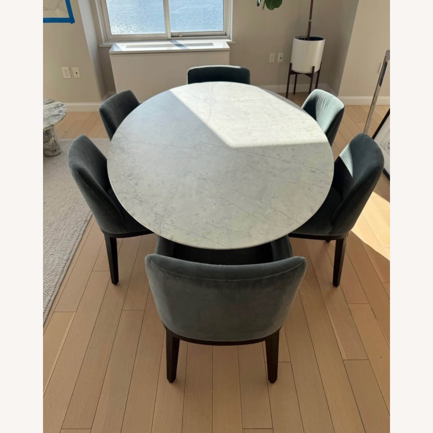 Restoration Hardware Aero Stone Oval Dining Table 78” - image-3