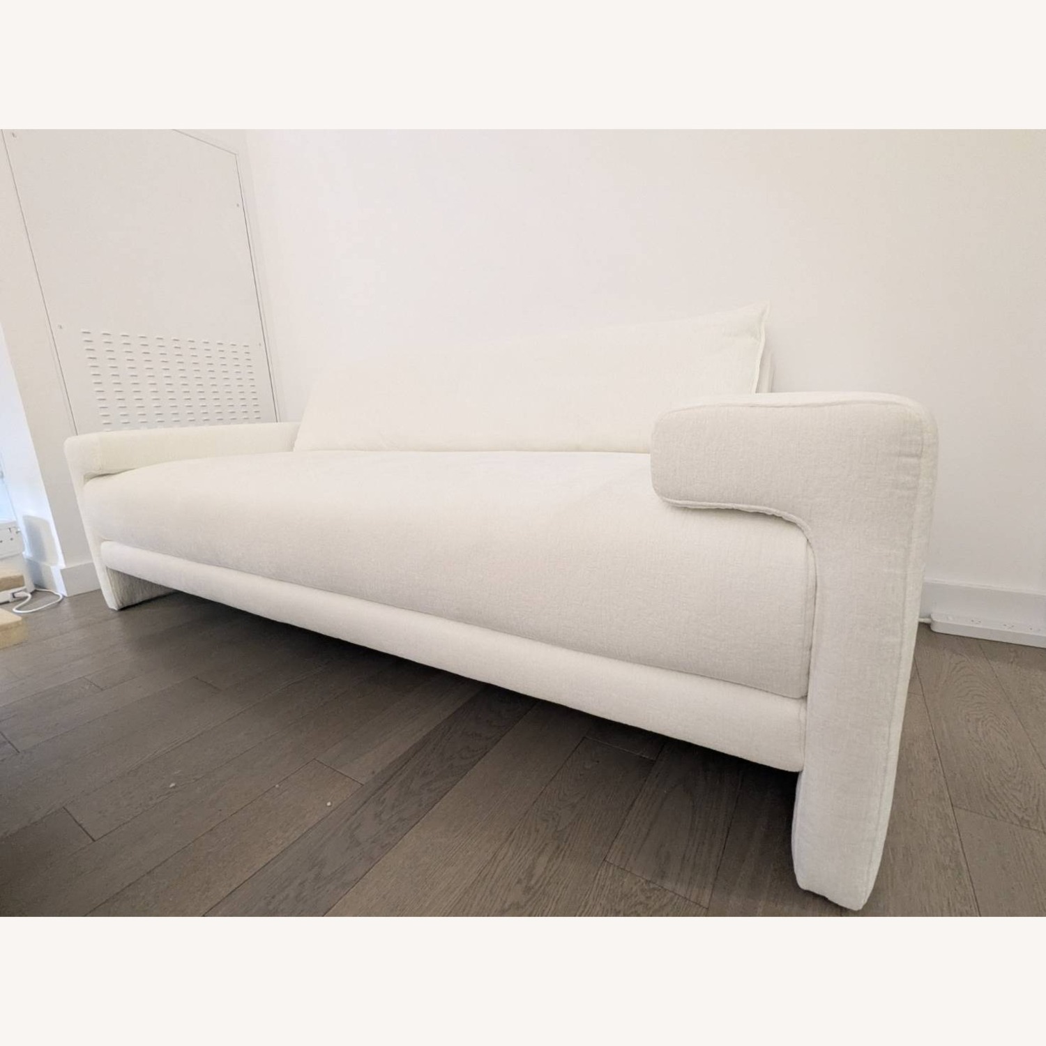 CB2 Camden White Performance Fabric Apartment Sofa - image-3
