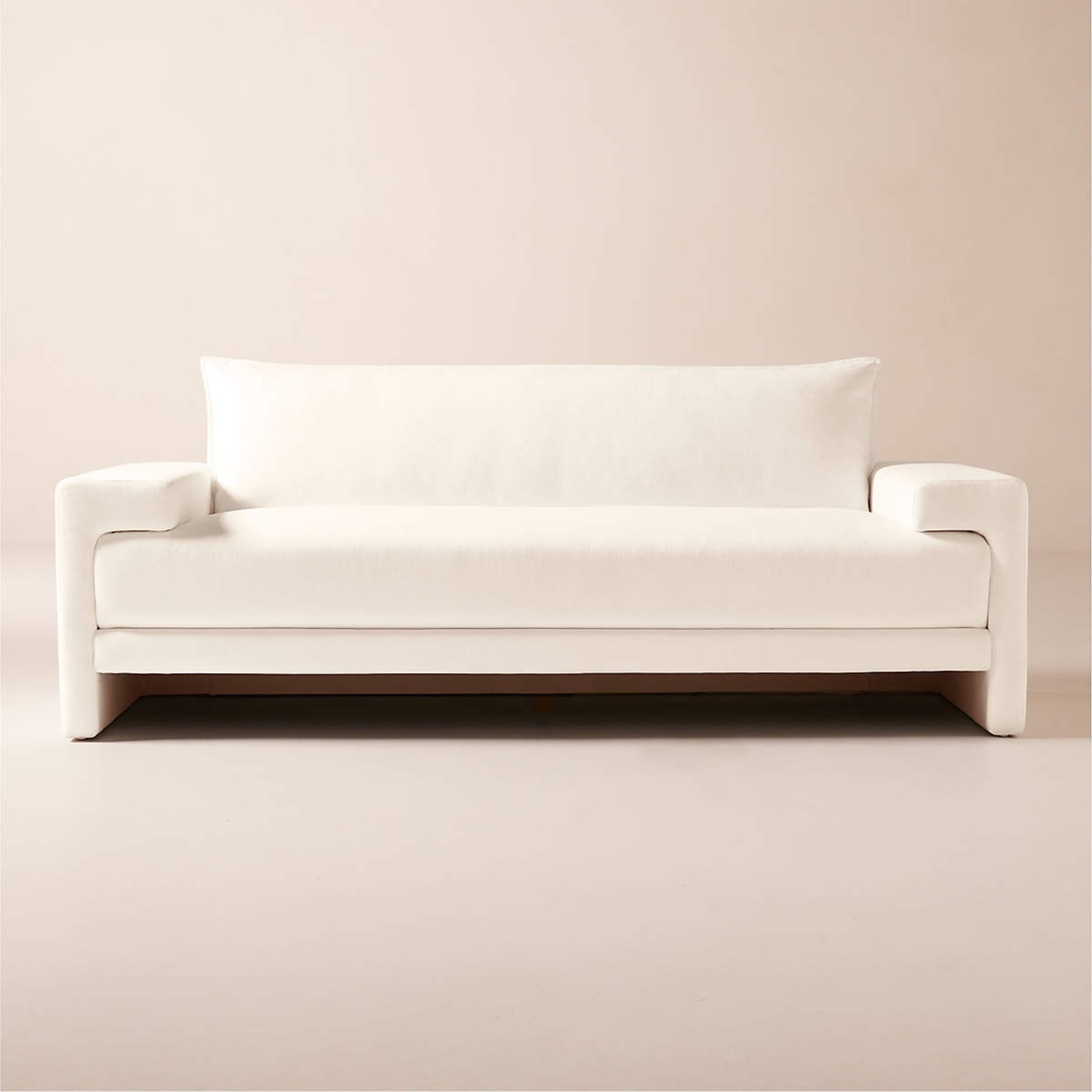 CB2 Camden White Performance Fabric Apartment Sofa - image-1
