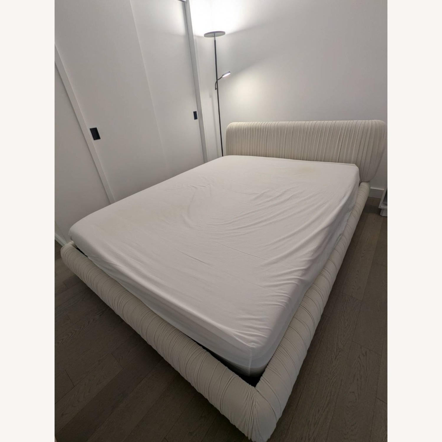 CB2 Cantar Ivory Velvet Upholstered Queen Bed - image-3