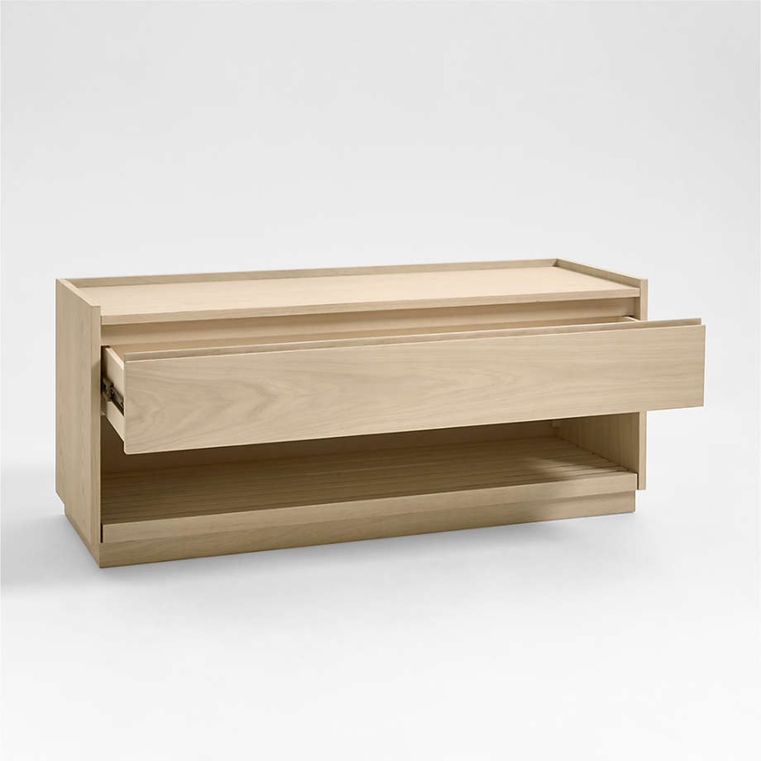 Crate & Barrel Batten White Oak Storage Bench - image-2