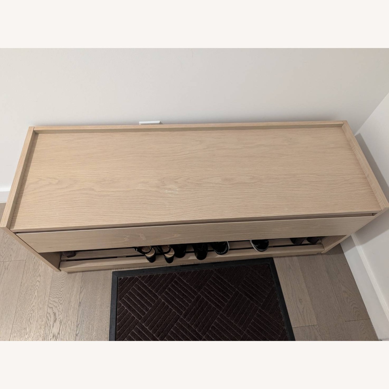 Crate & Barrel Batten White Oak Storage Bench - image-3