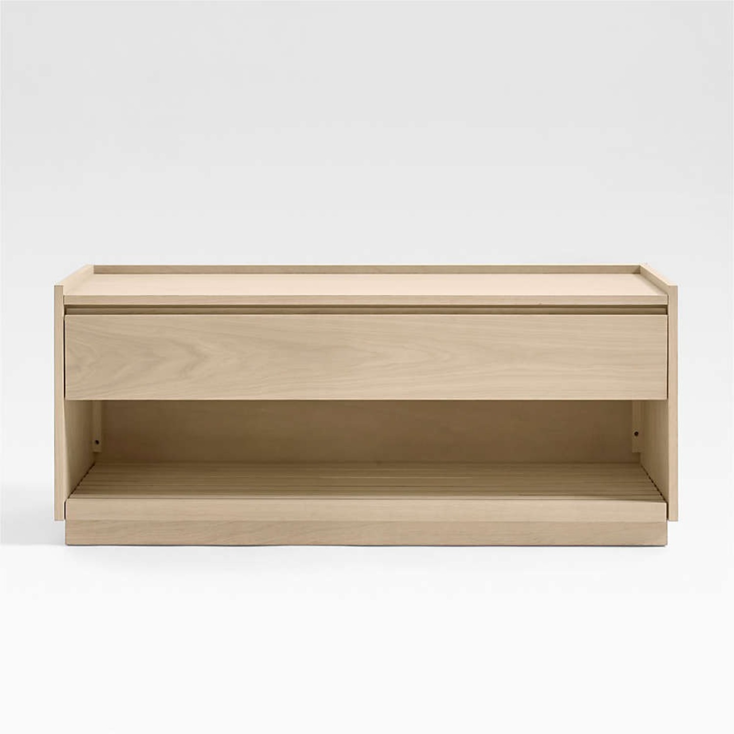 Crate & Barrel Batten White Oak Storage Bench - image-1