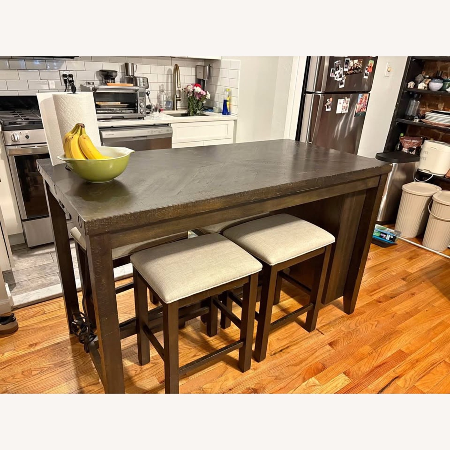 Bob's Discount SonomaKitchen Island Set with 4 Backless Stools - image-1